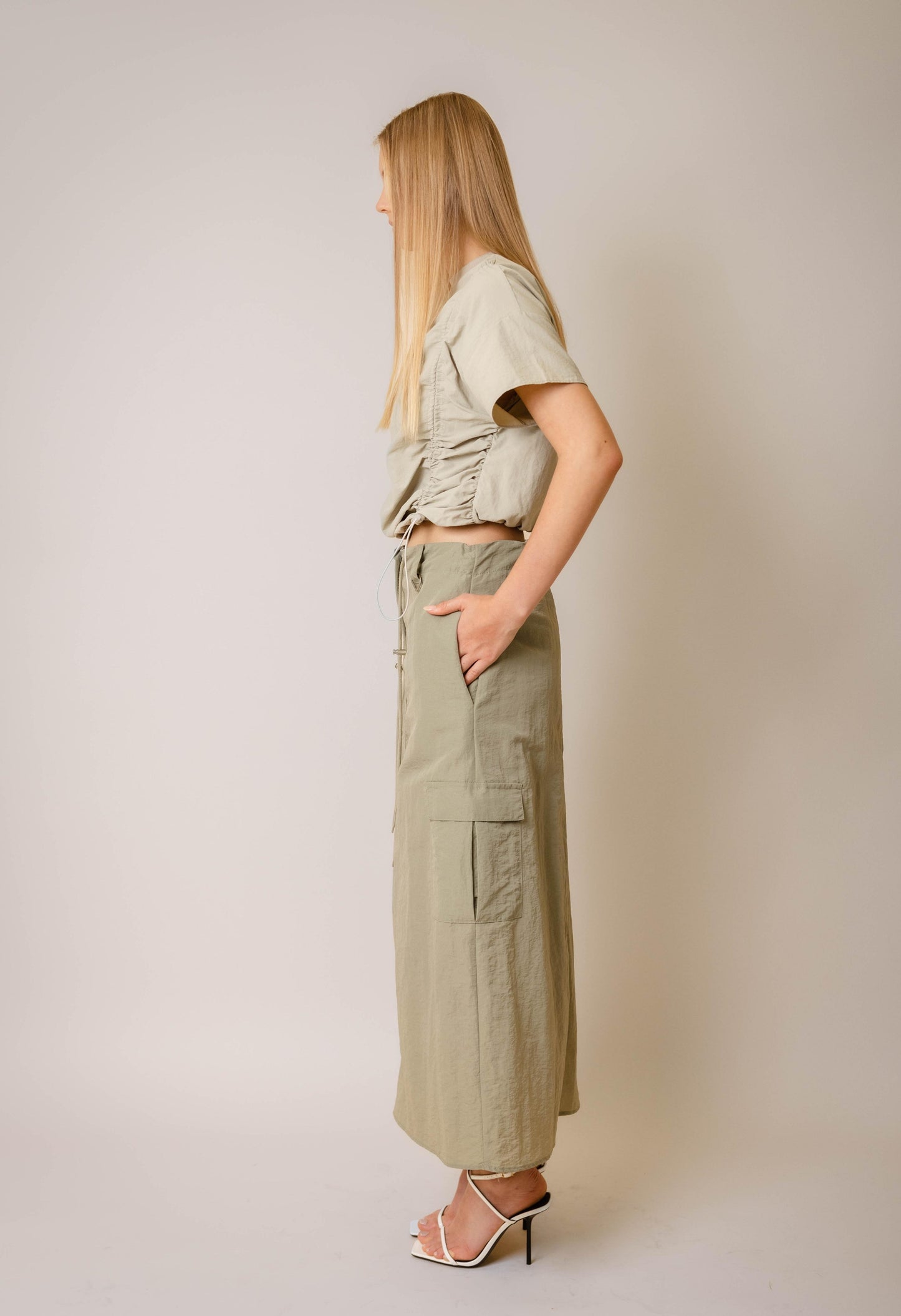 Parachute Short Sleeve Top in Sage