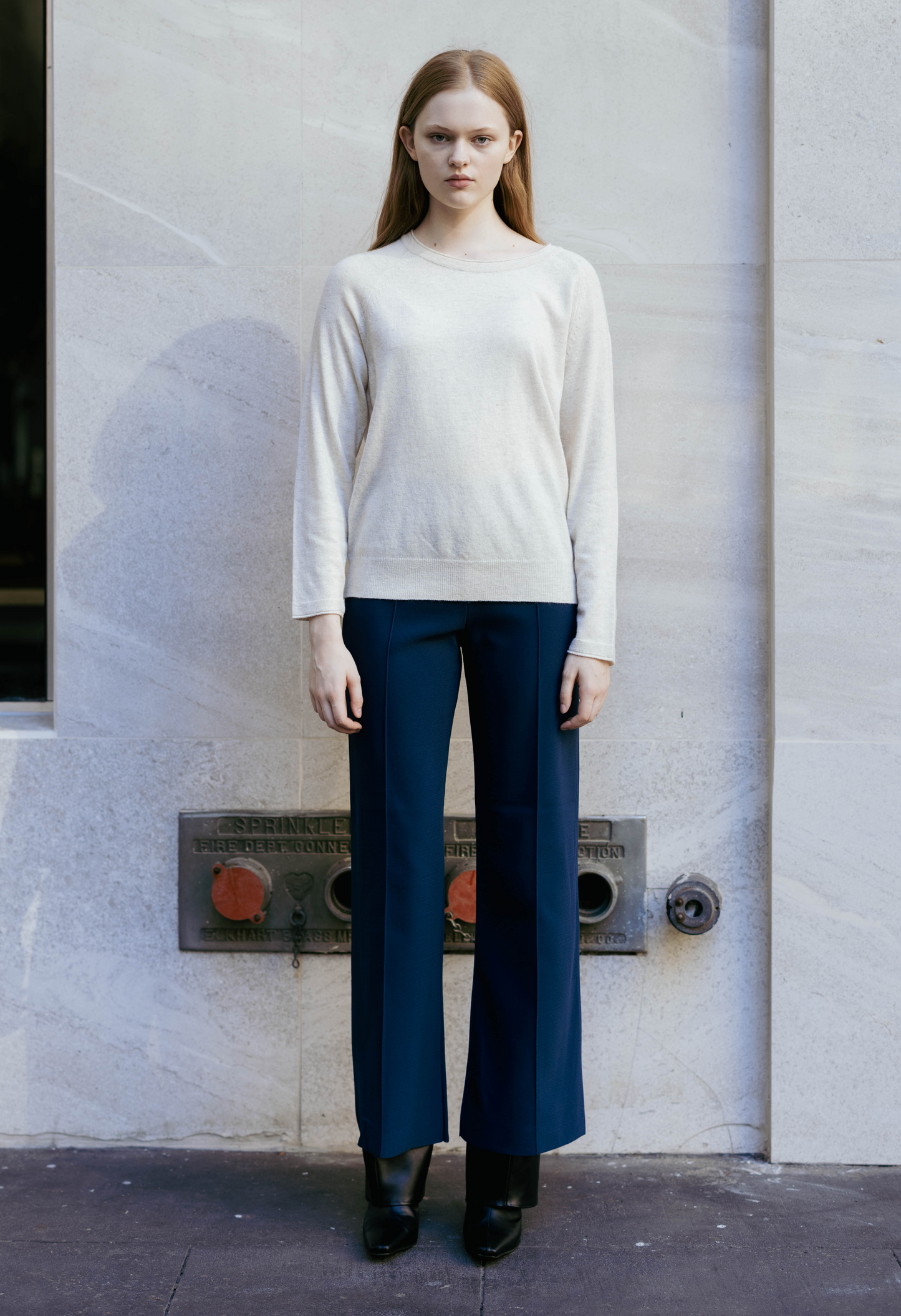 Remi Pleated Trousers in Navy