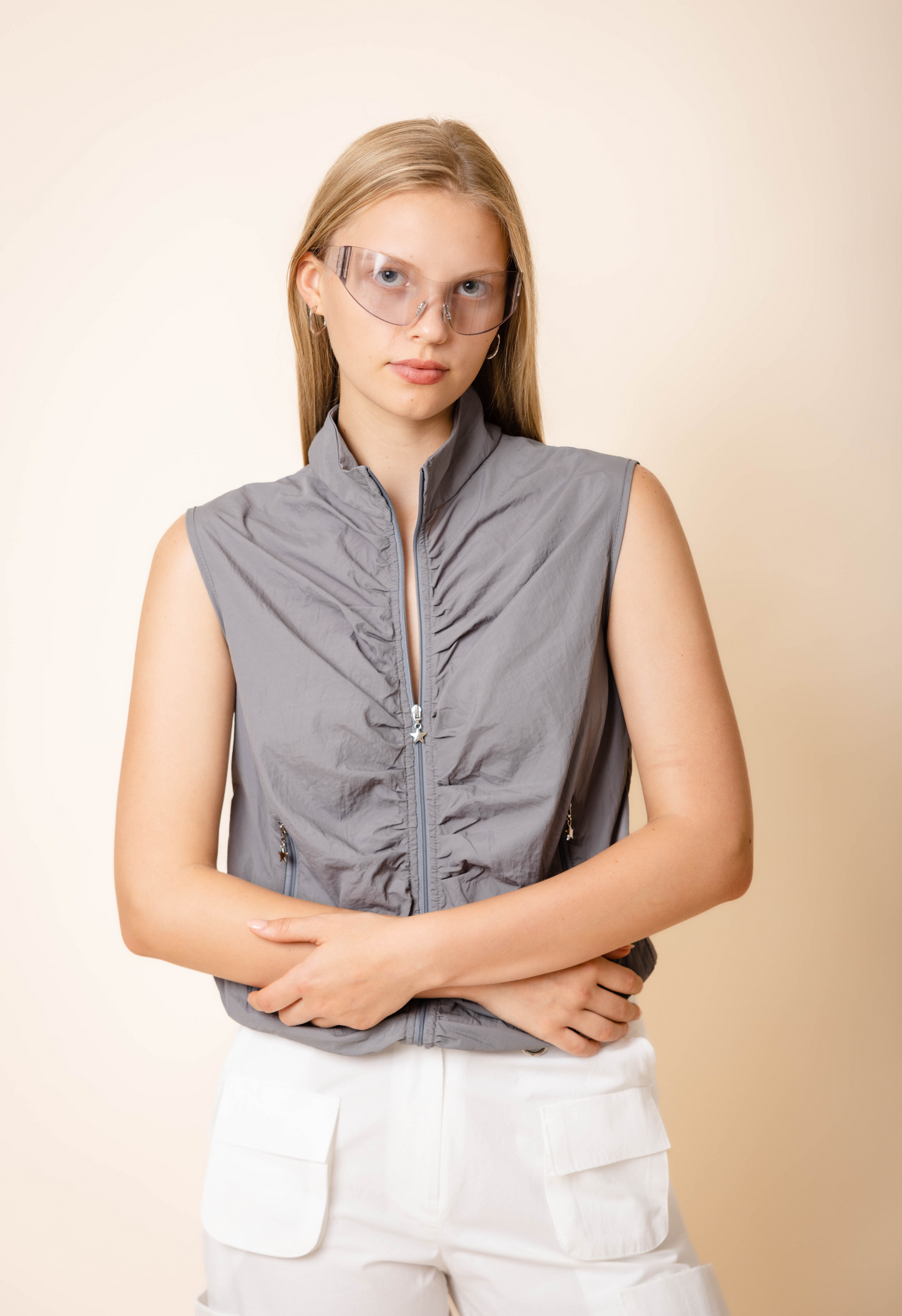 Zip Star Top in Slate