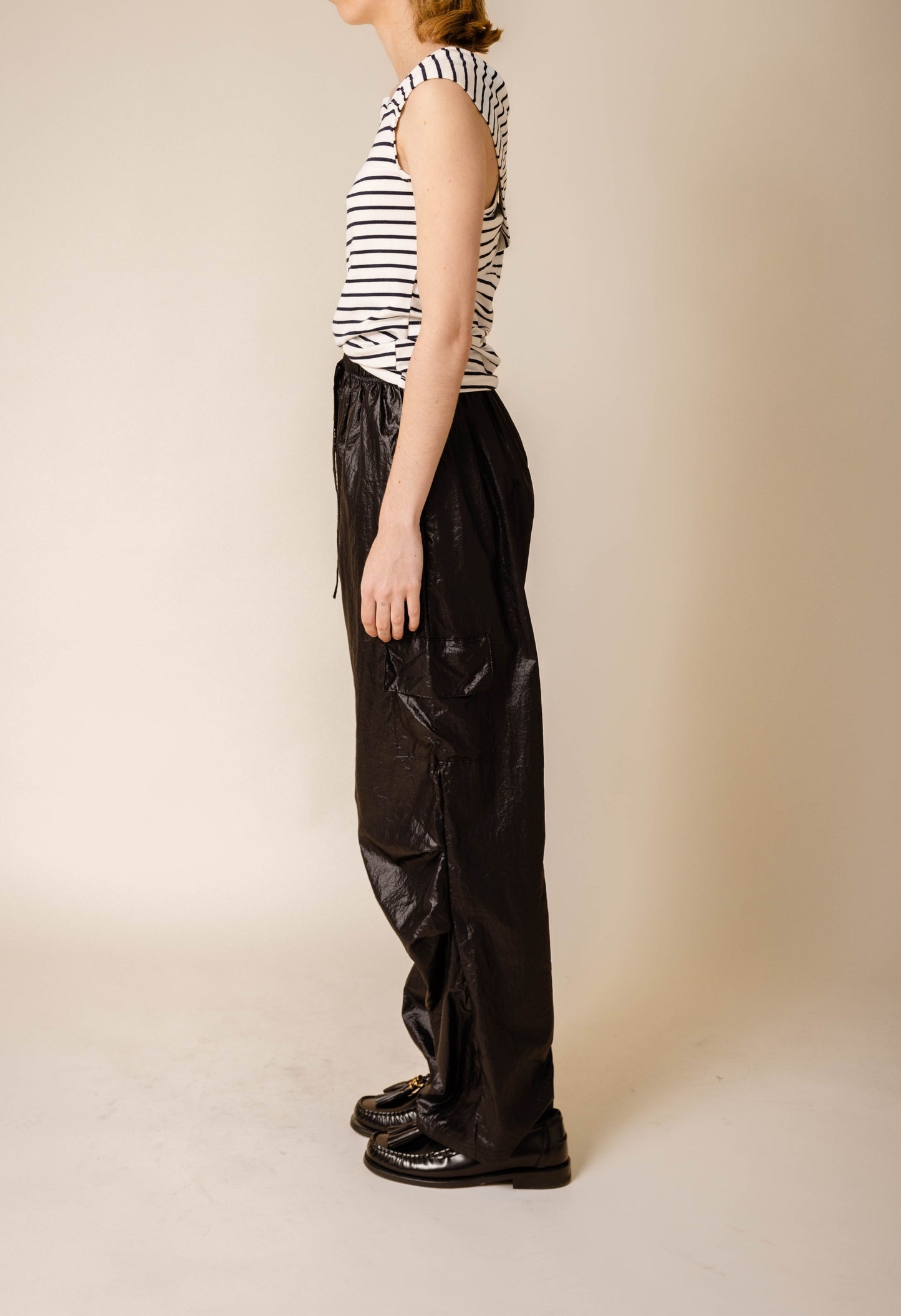 Crepe Off Shoulder Top In Stripe
