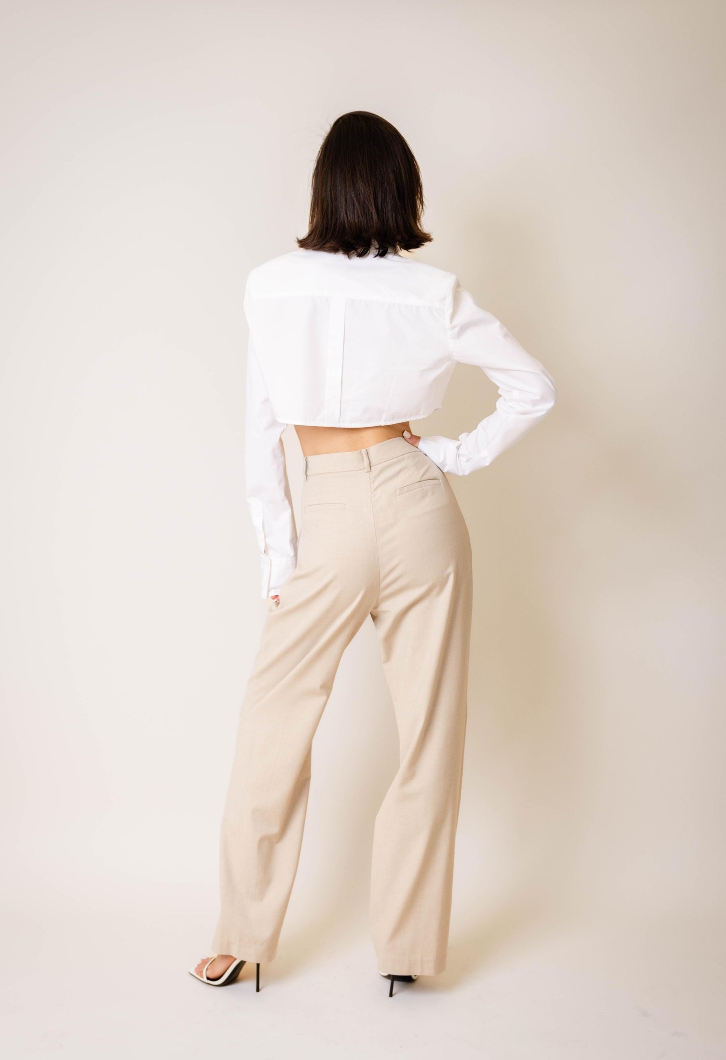 Criss Cross Pants In Beige