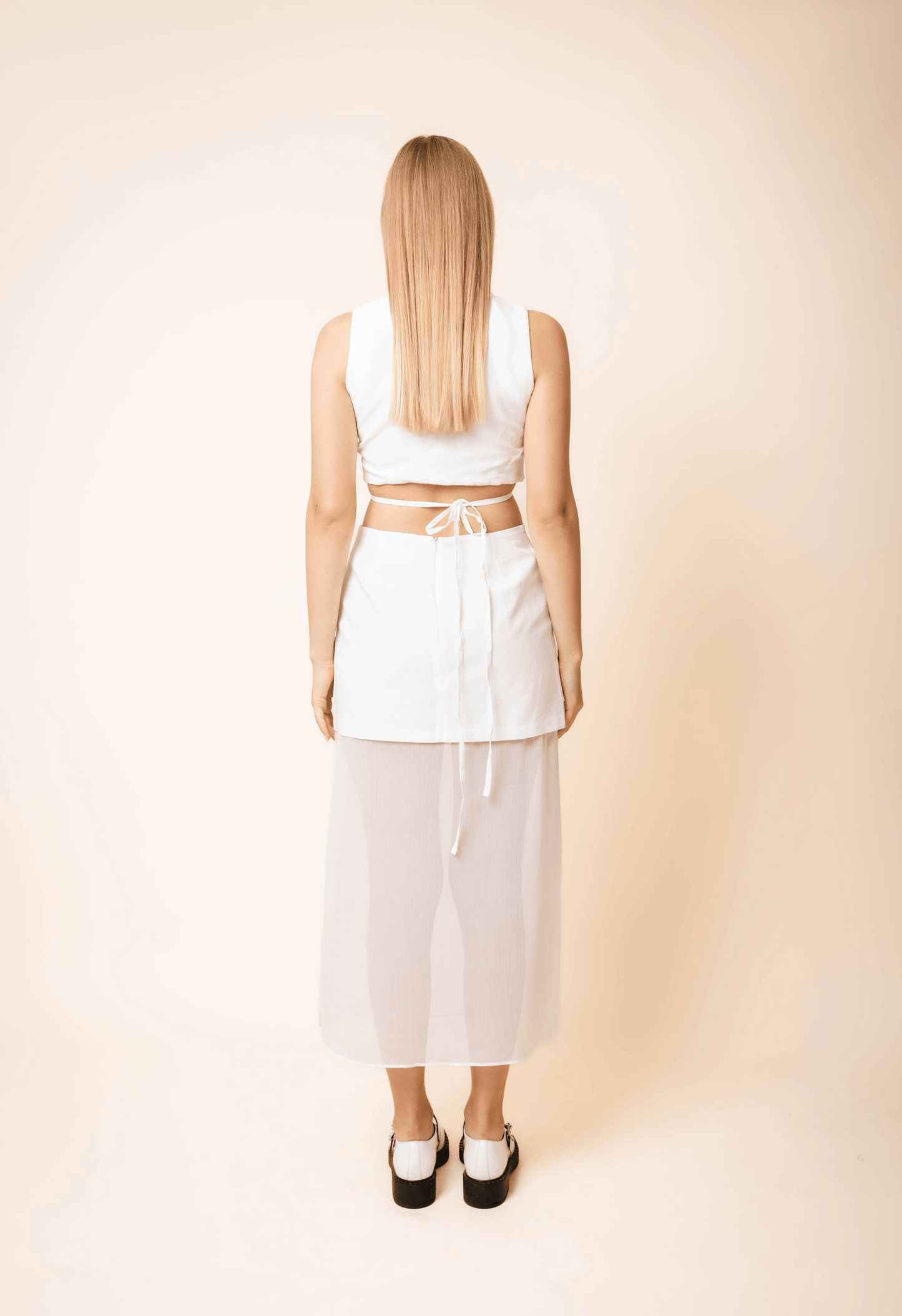 Arlo Sheer Skirt in White