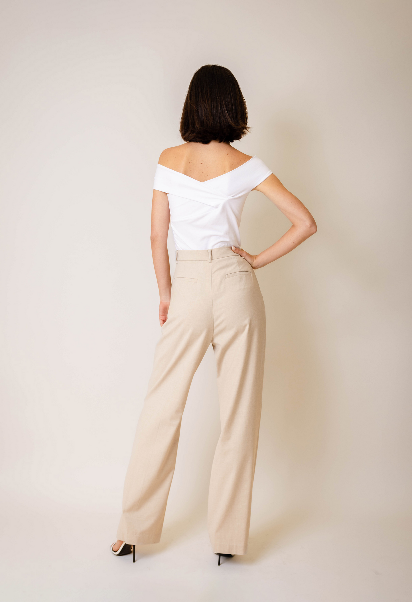 Crepe Off Shoulder Top In White