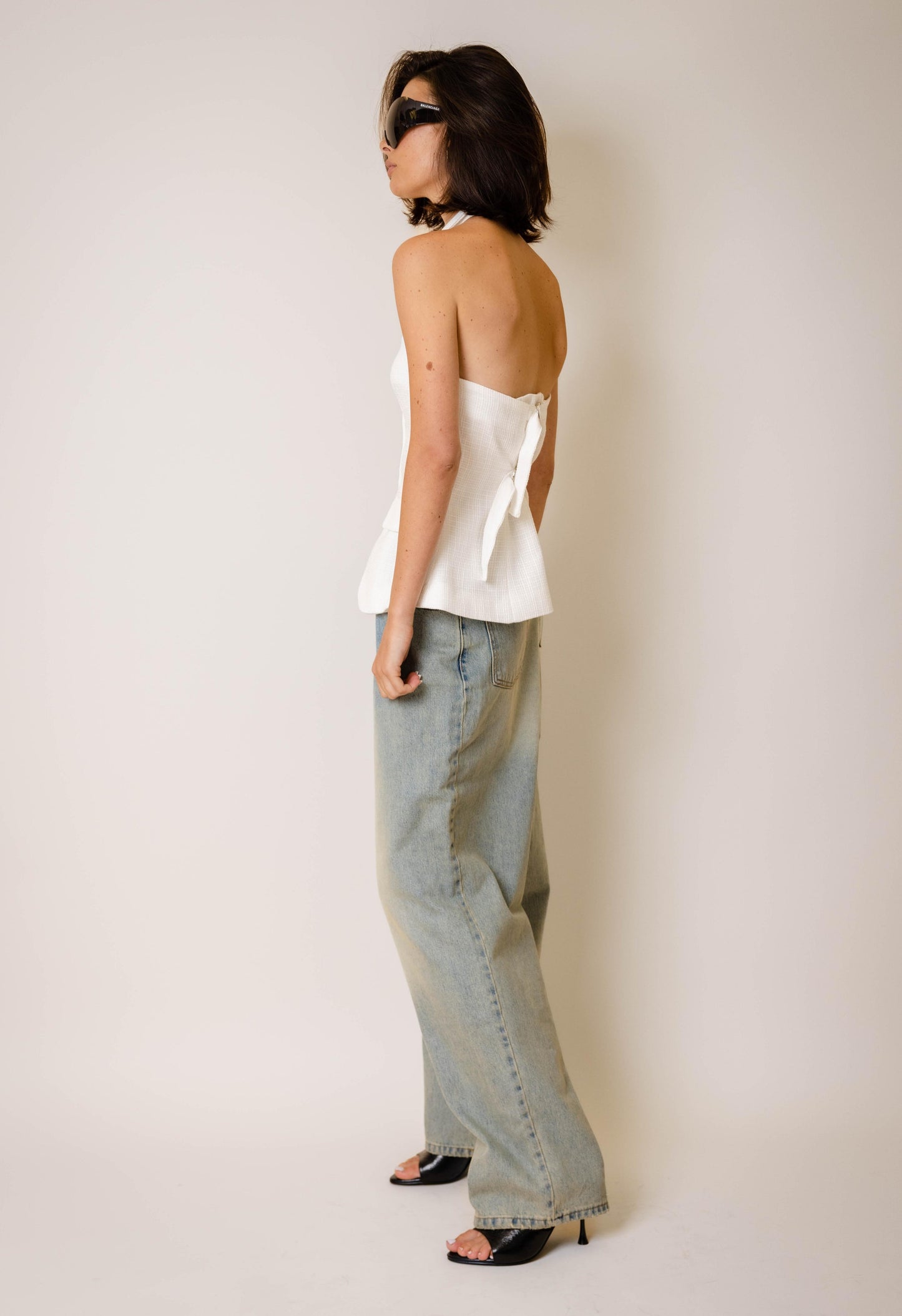 Tweed Vest In White
