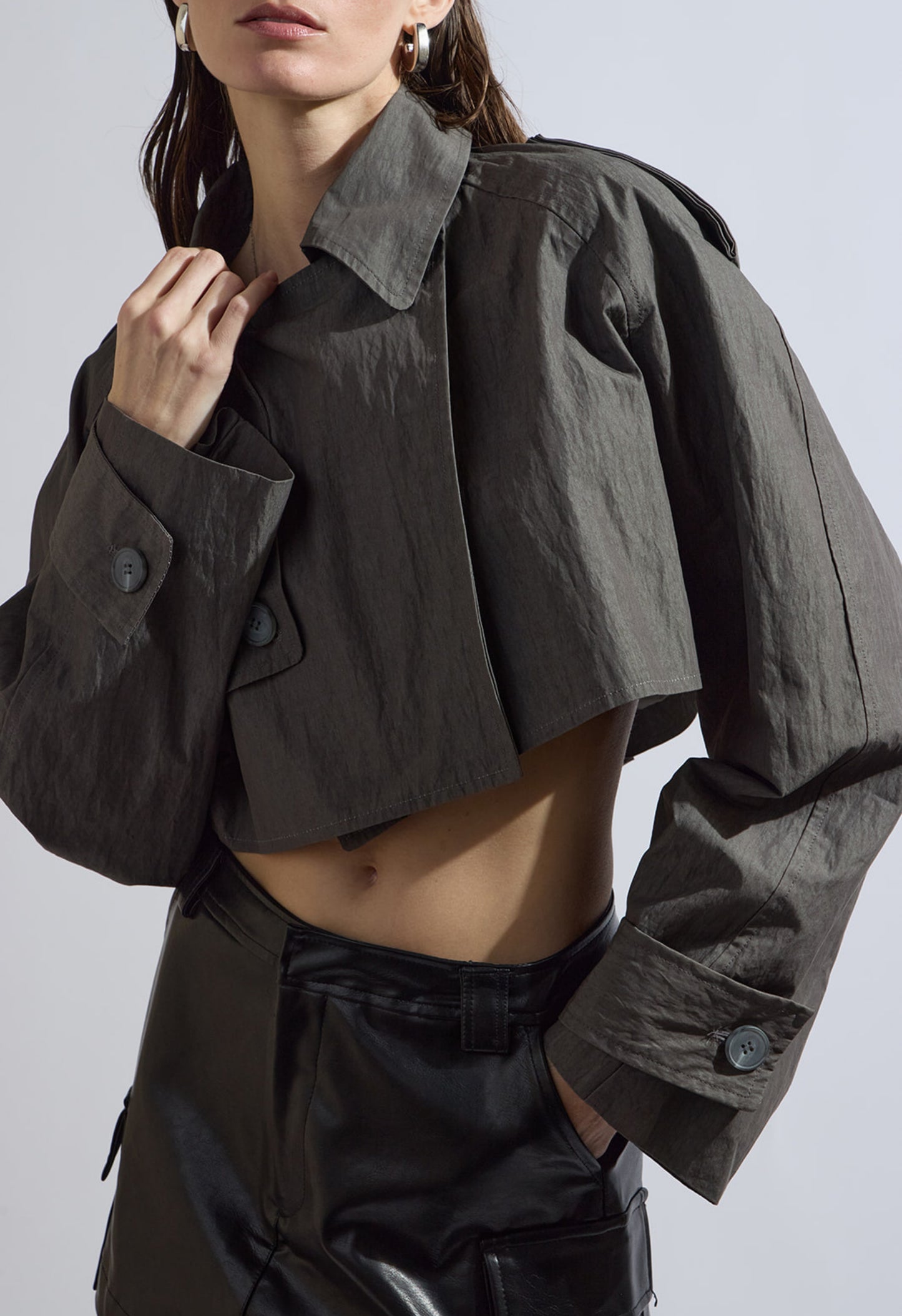 Black Vegan Leather Bomber Jacket