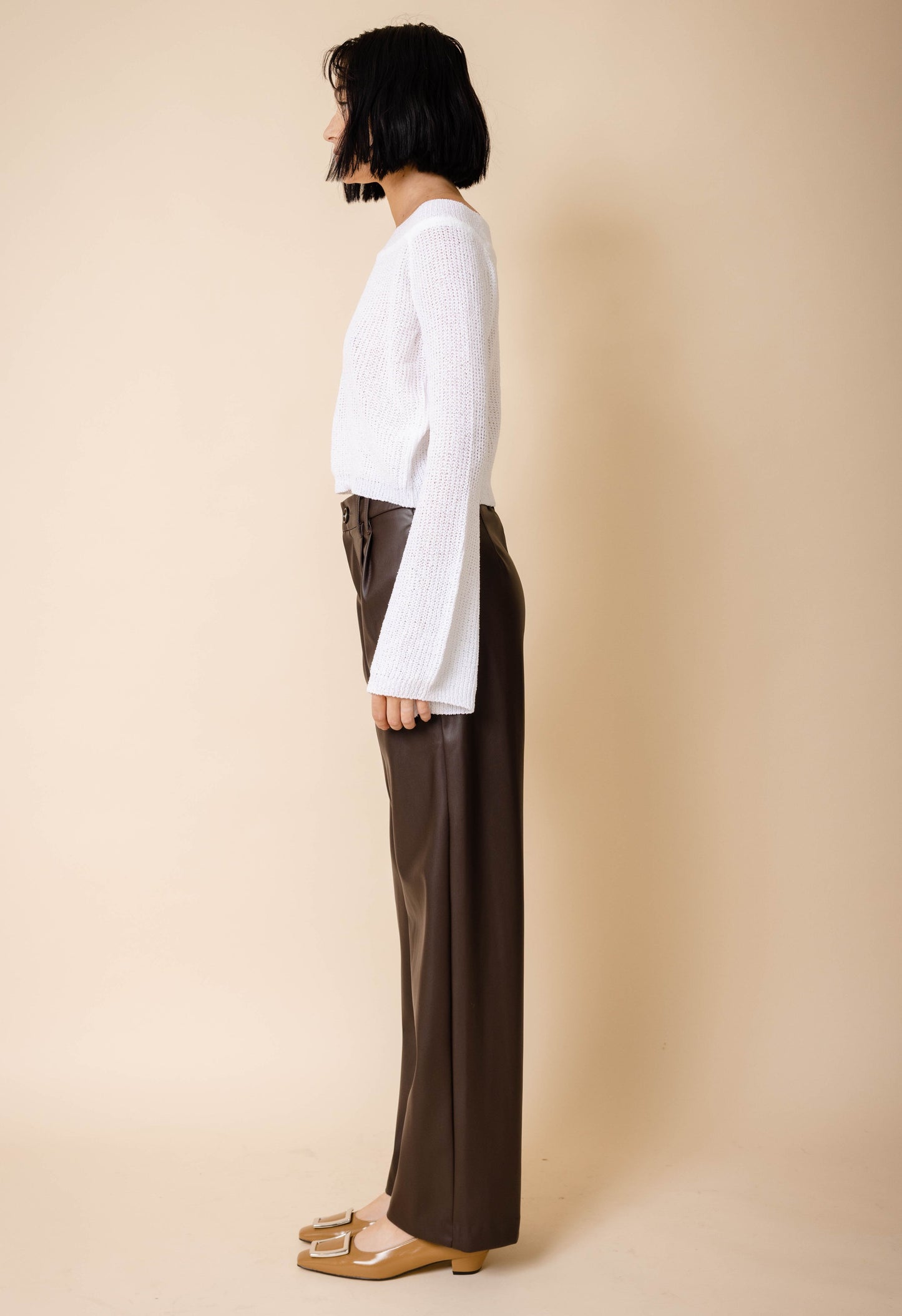 Iris Cropped Sweater in White