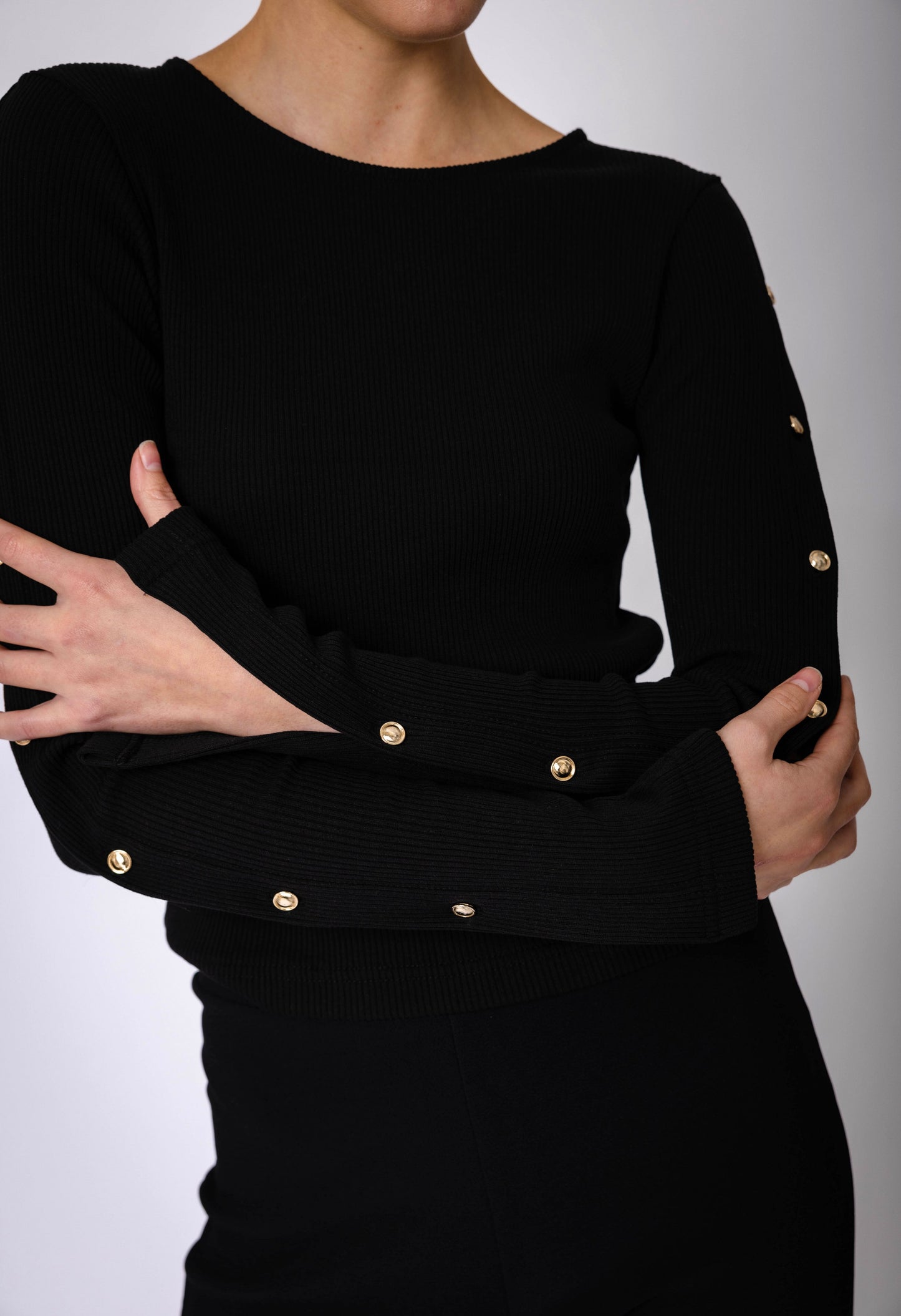 Bliss Button Top in Black