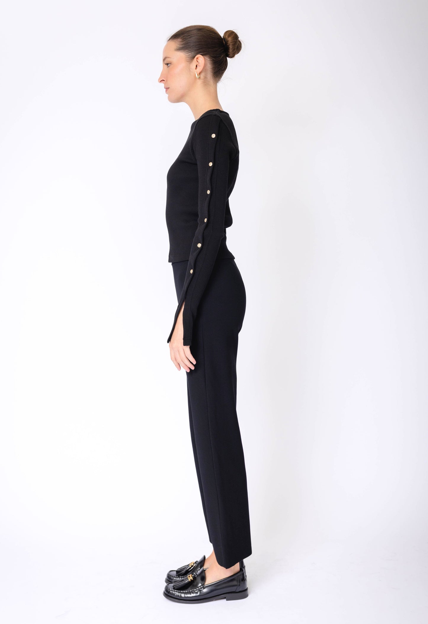 Bliss Button Top in Black