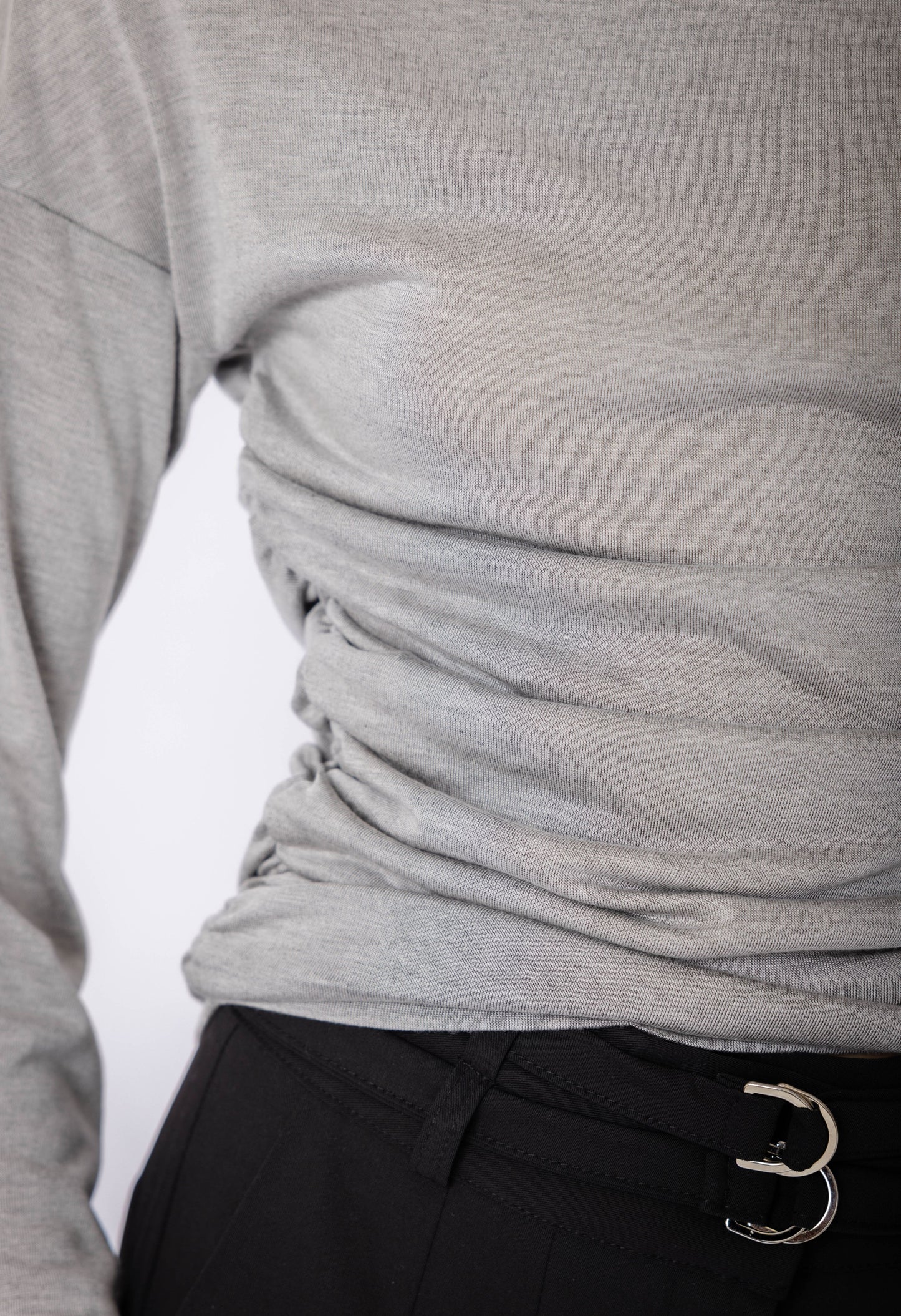 Glacier Ruched Long Sleeve in Grey