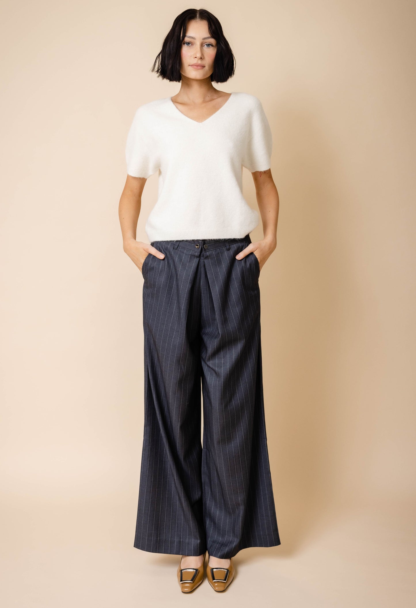 Annalee V Neck Short Sleeve Sweater