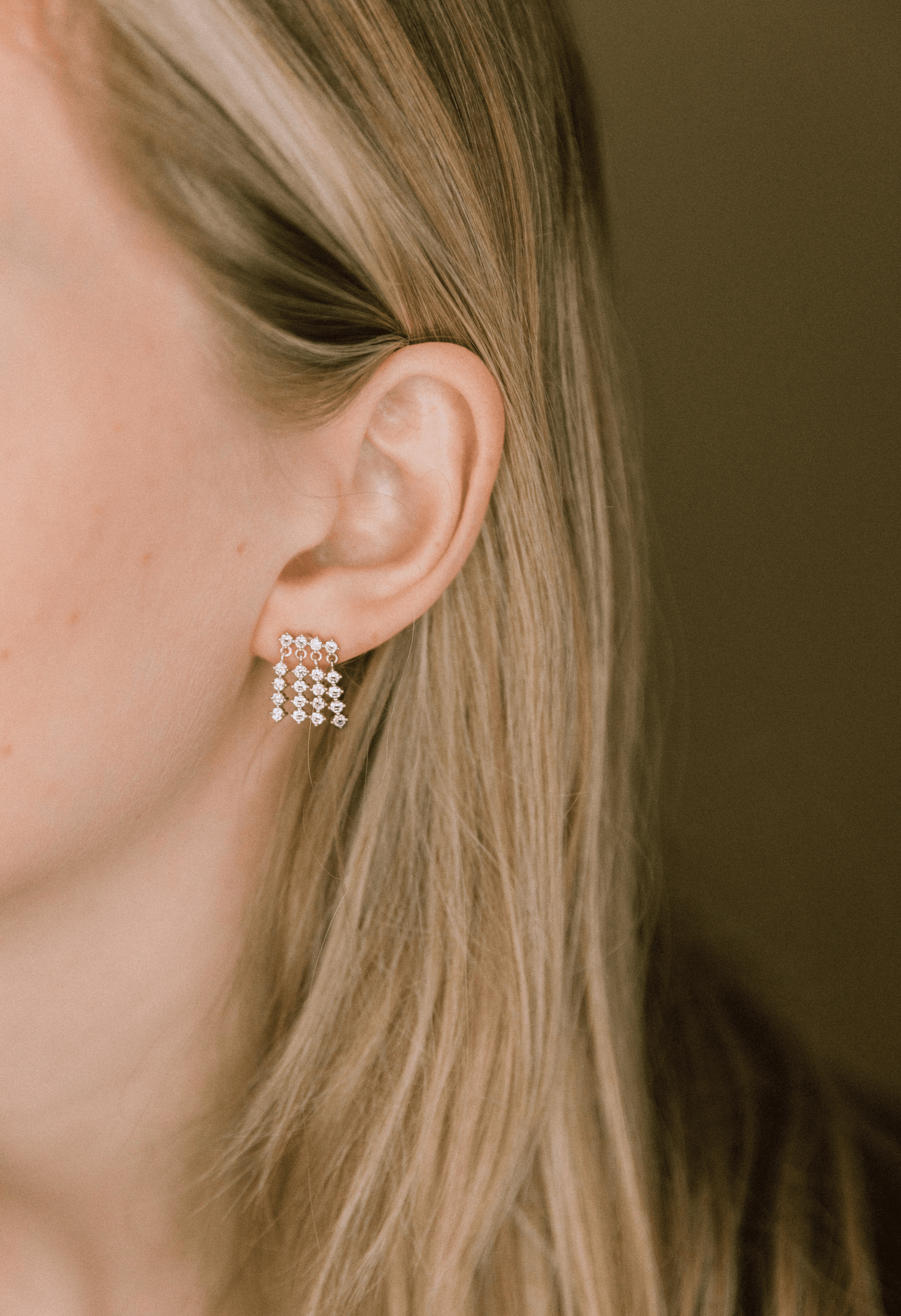 Square Crystal Dangle Earrings