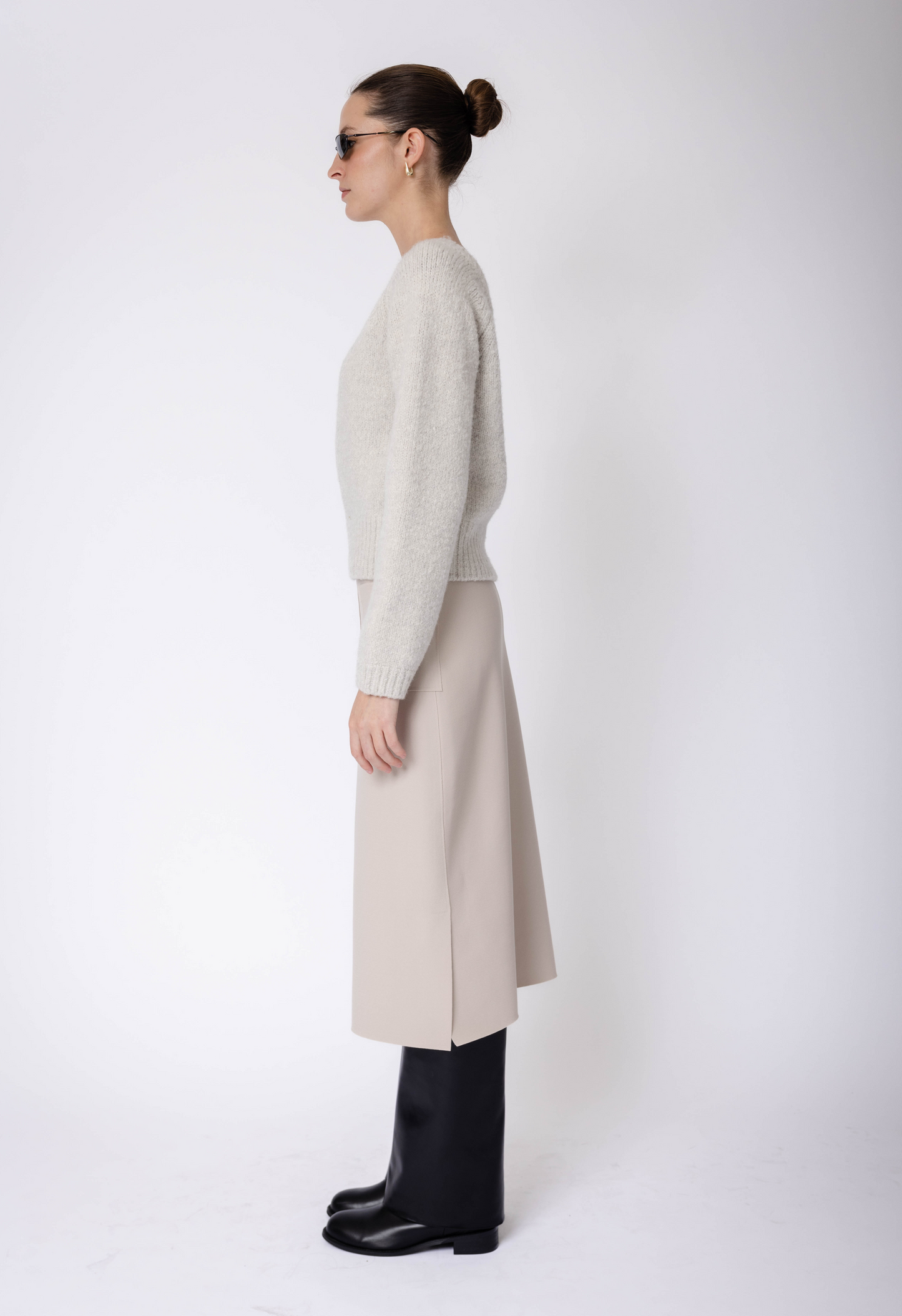 One Shoulder Light Grey Sweater