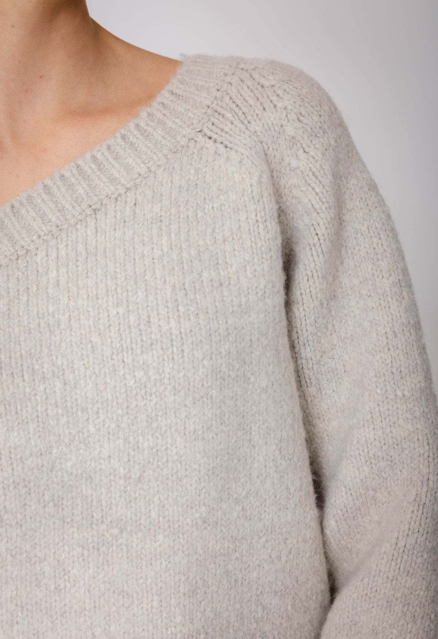 One Shoulder Light Grey Sweater