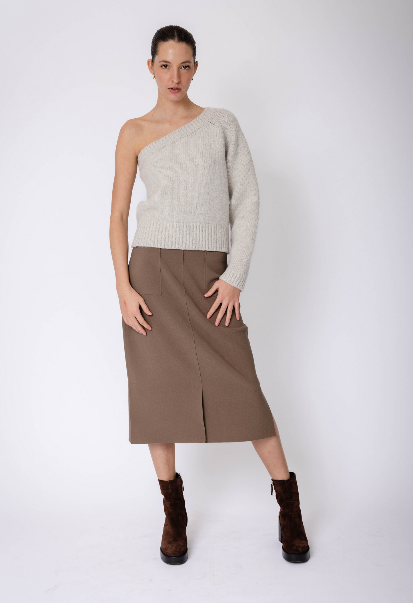 Tailored Skirt in Mocha