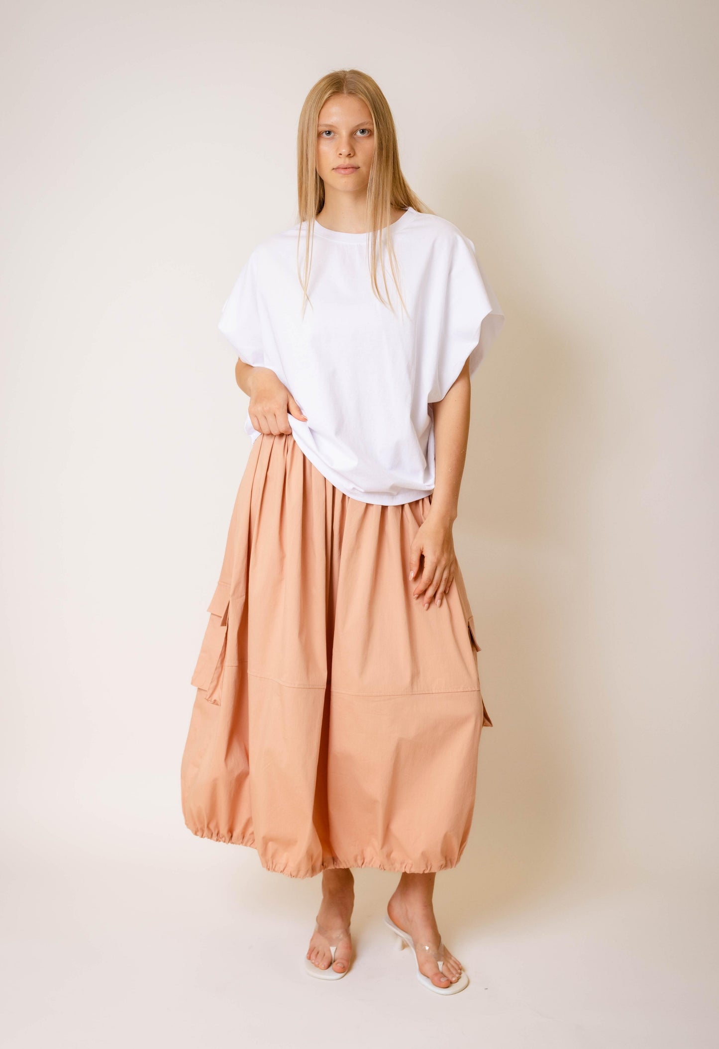 Open Back Tee in White