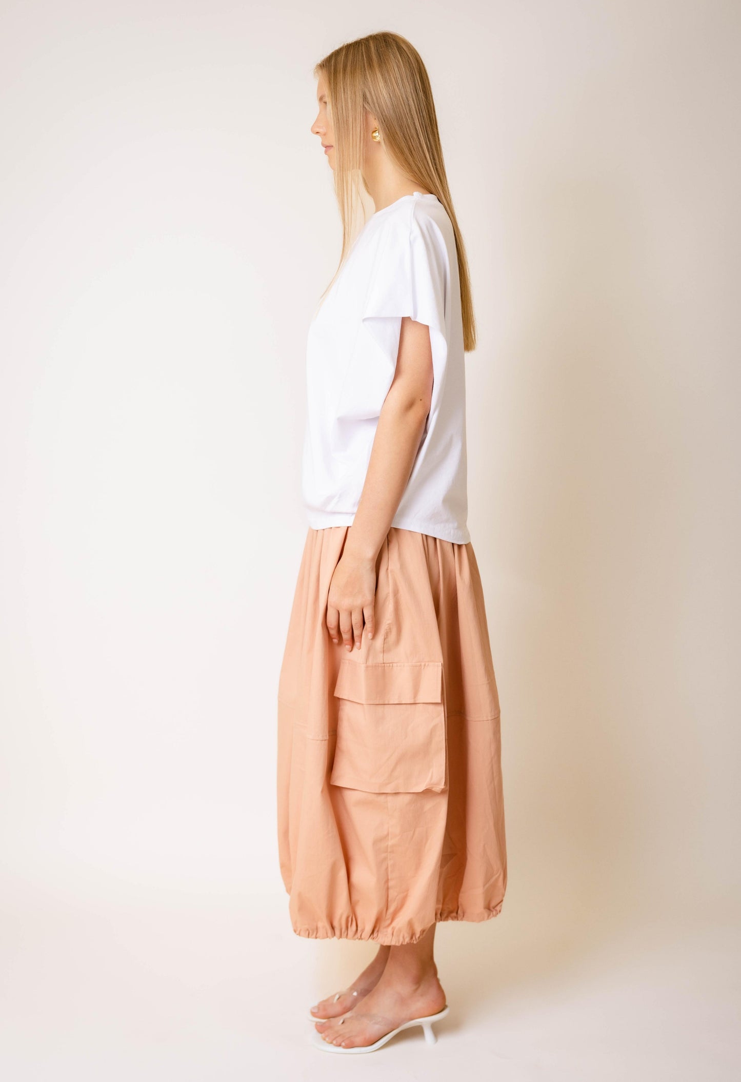 Open Back Tee in White