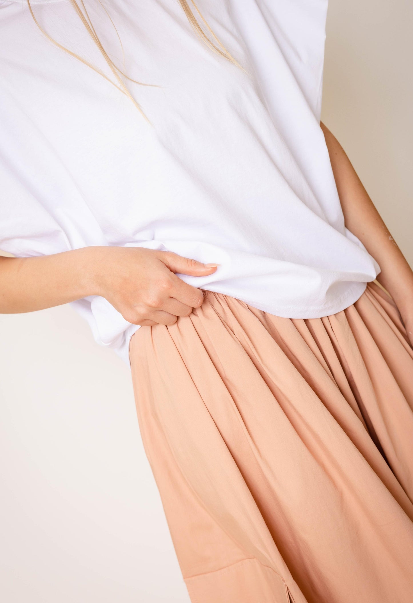 Open Back Tee in White
