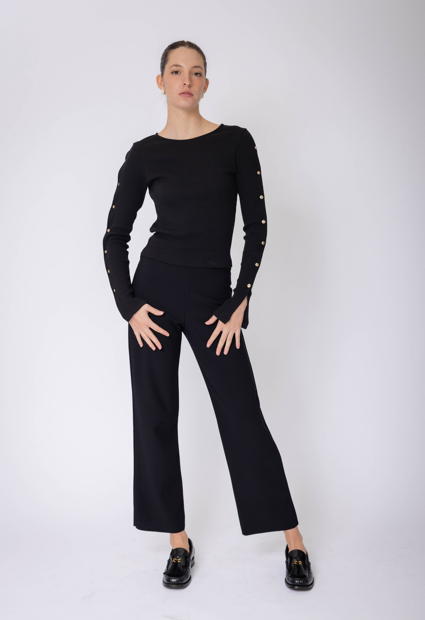 Remi Wide Leg Trouser In Black