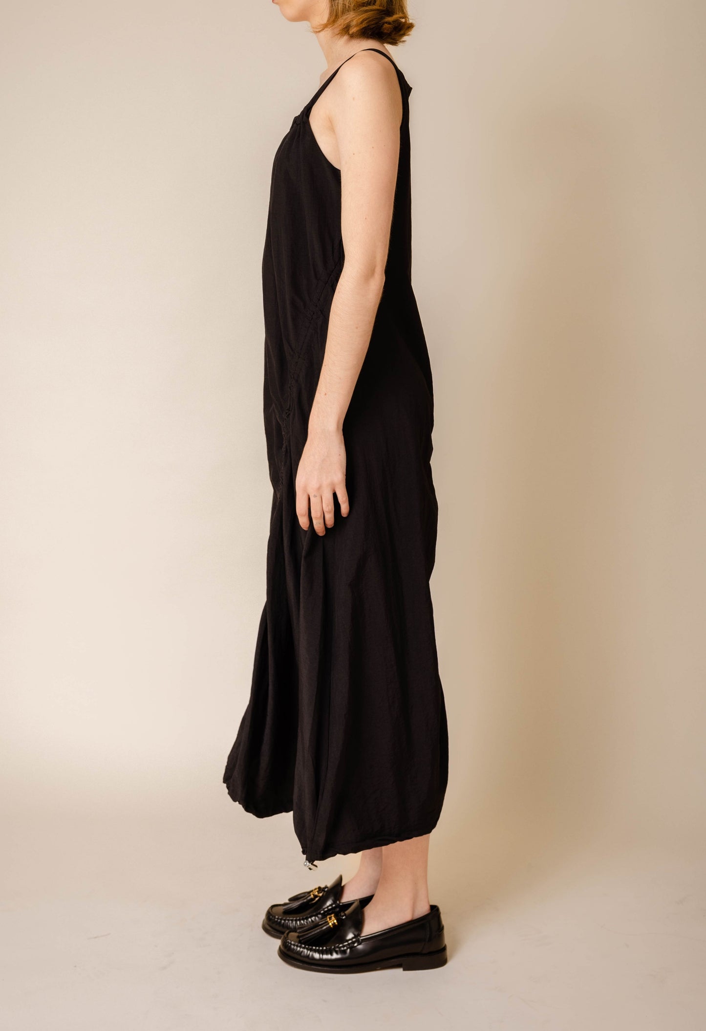 Long Parachute Dress In Black