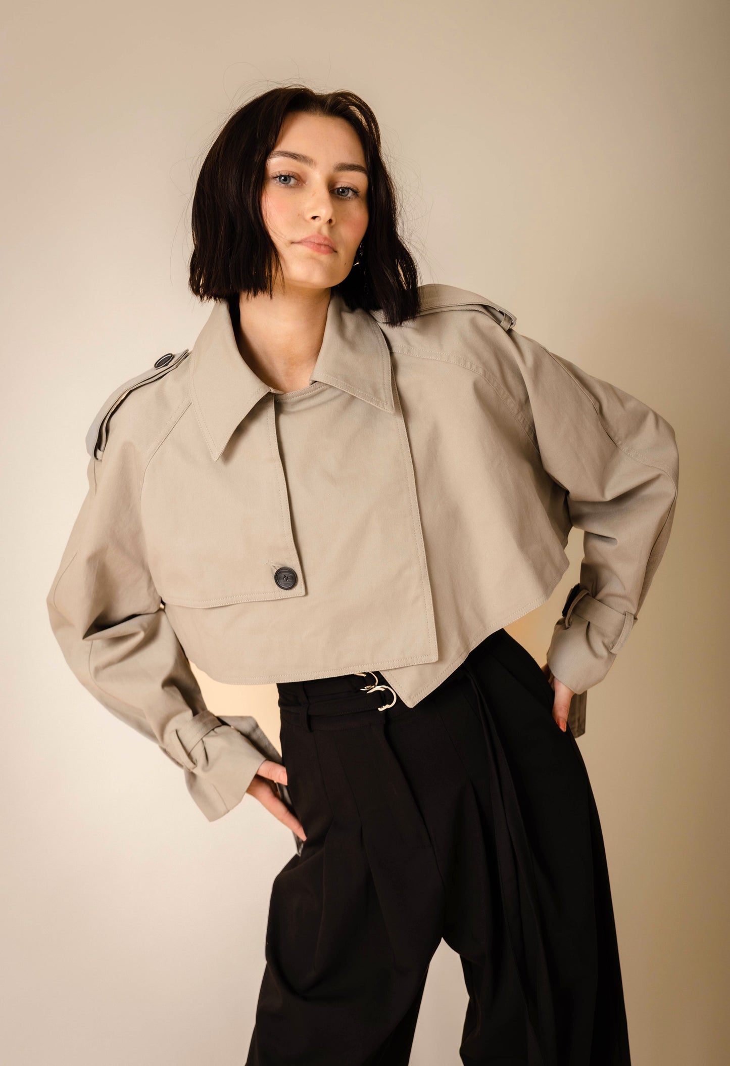 Volta Pleated Trousers in Black