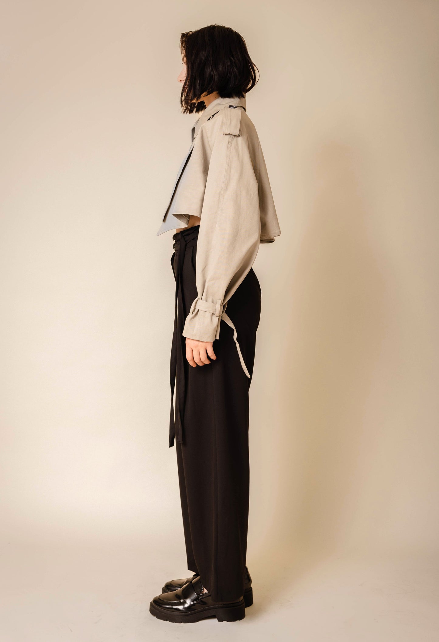 Volta Pleated Trousers in Black