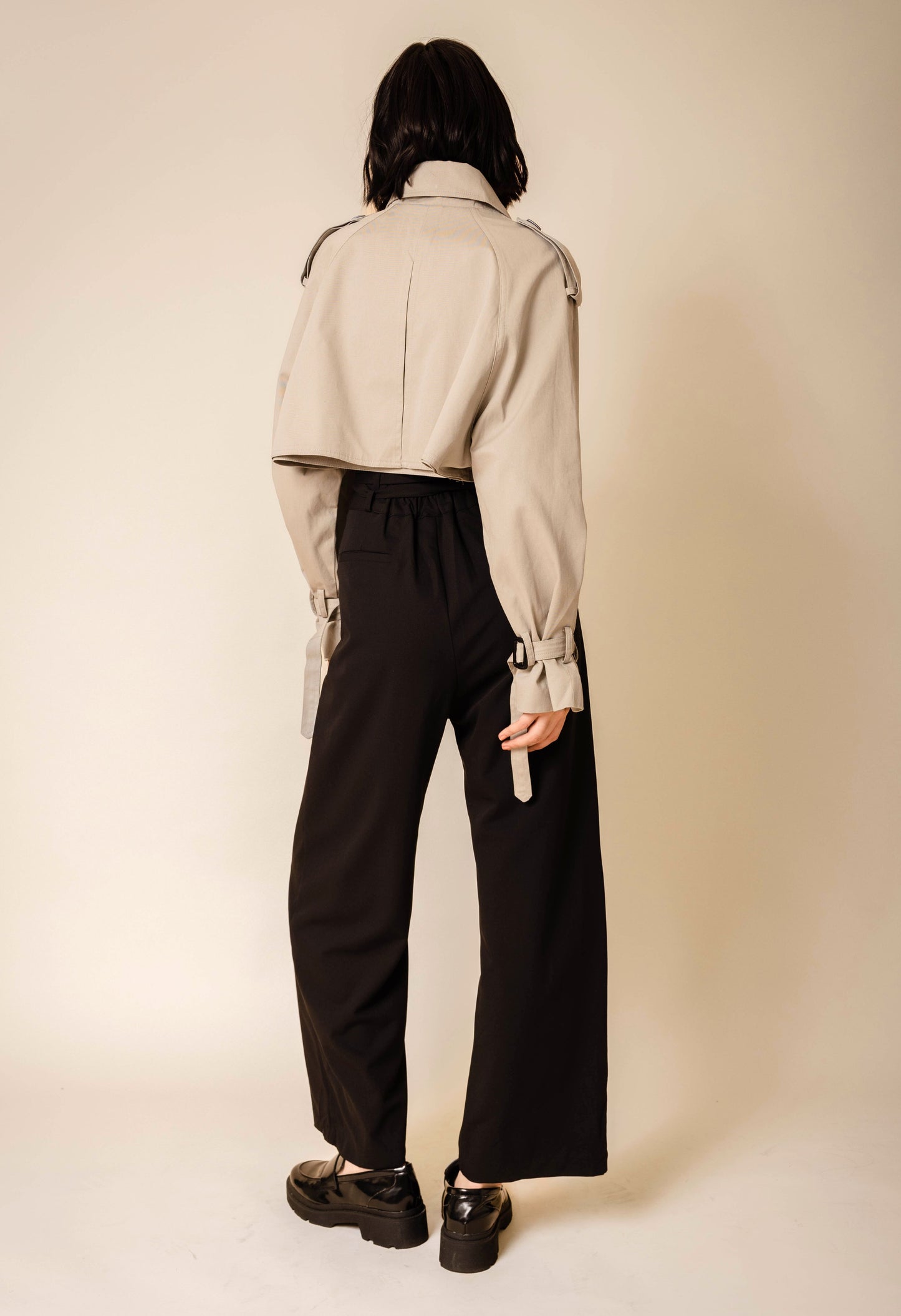 Volta Pleated Trousers in Black