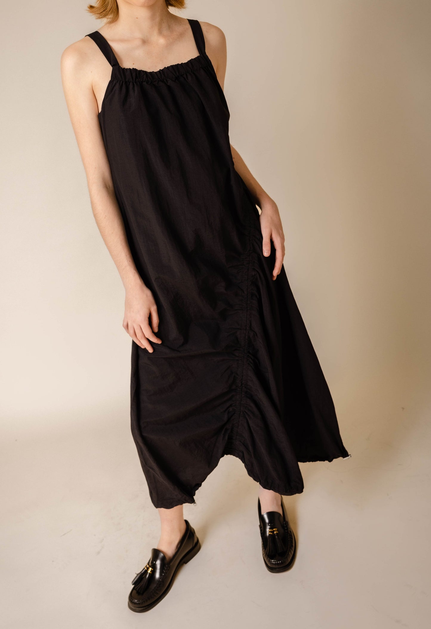 Long Parachute Dress In Black