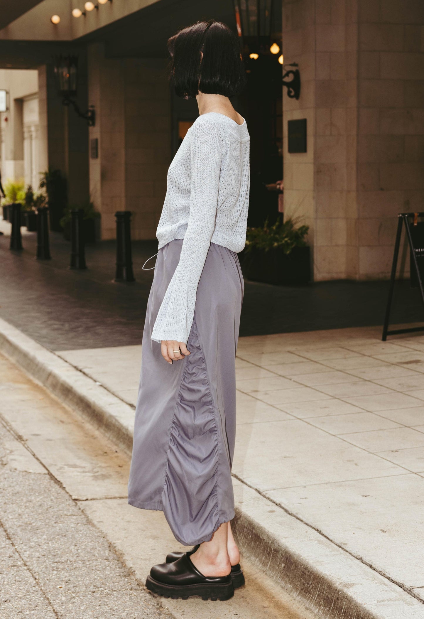 Iris Cropped Sweater in Cool Grey