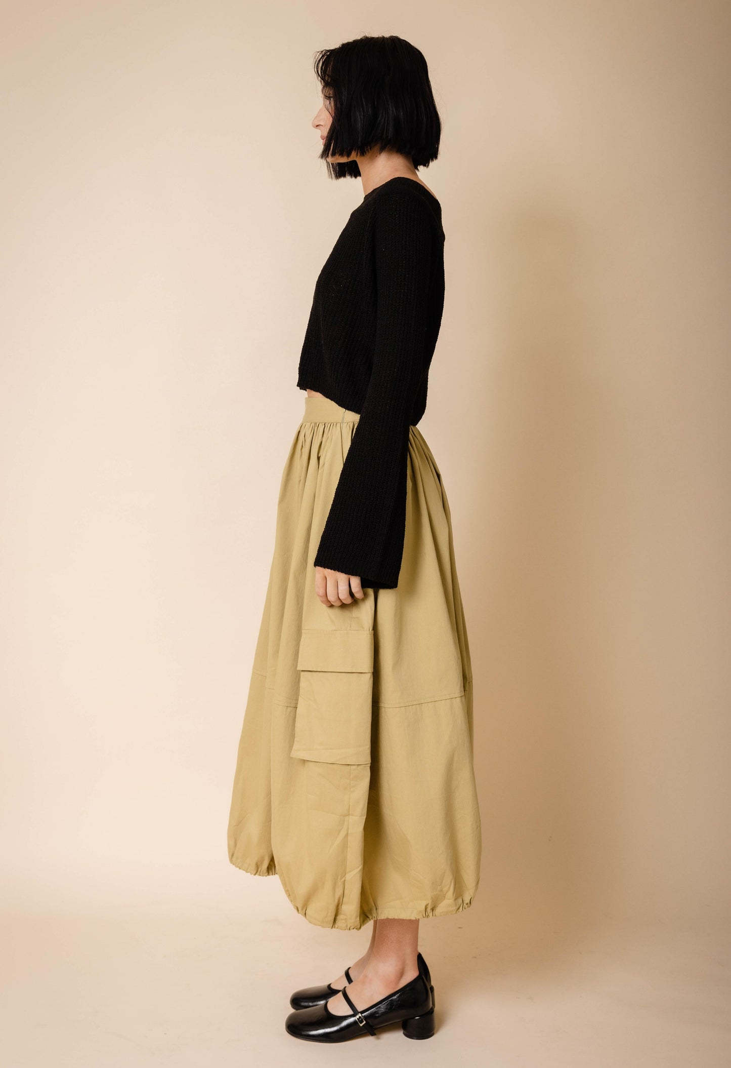 Iris Cropped Sweater in Black