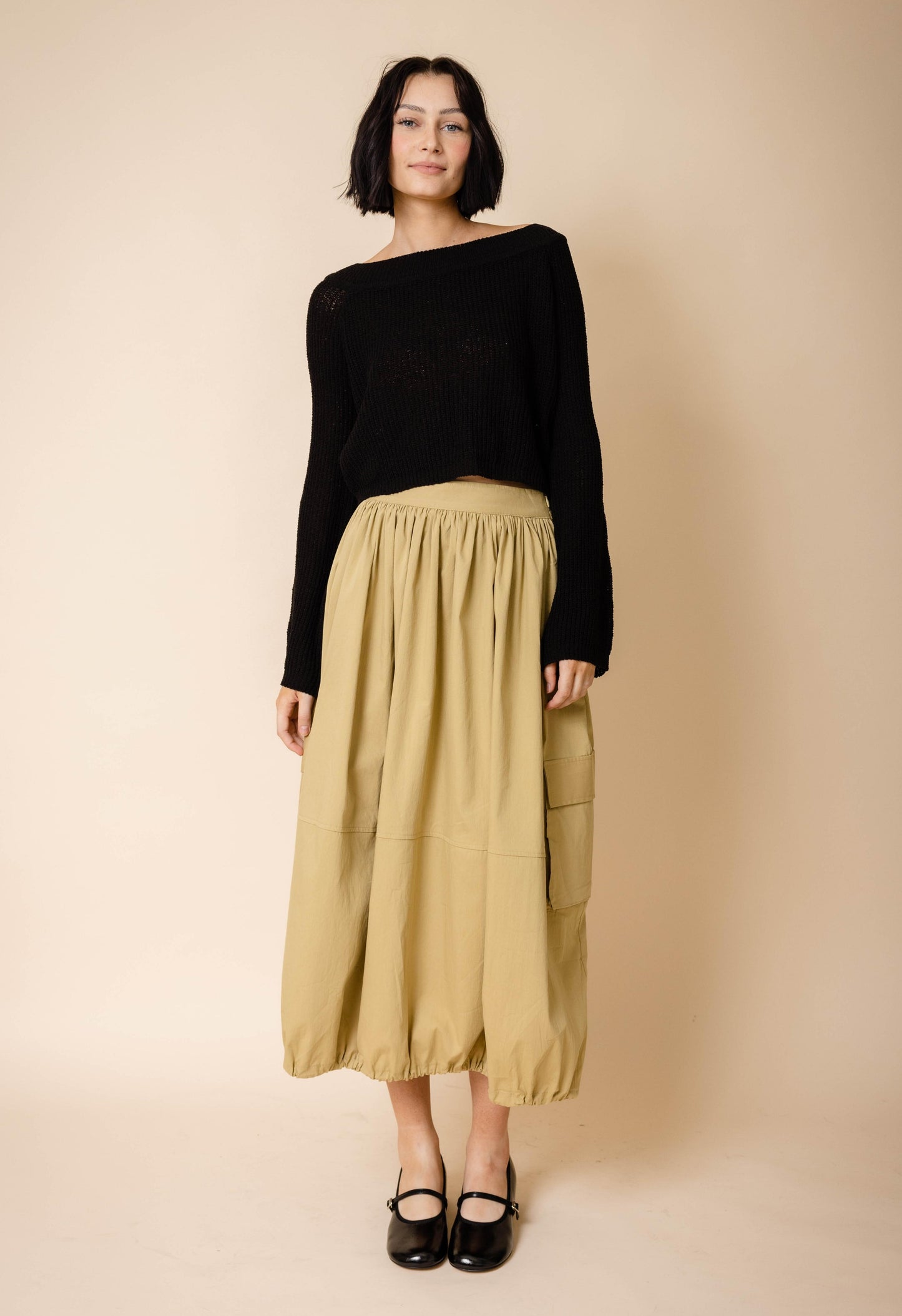 Iris Cropped Sweater in Black
