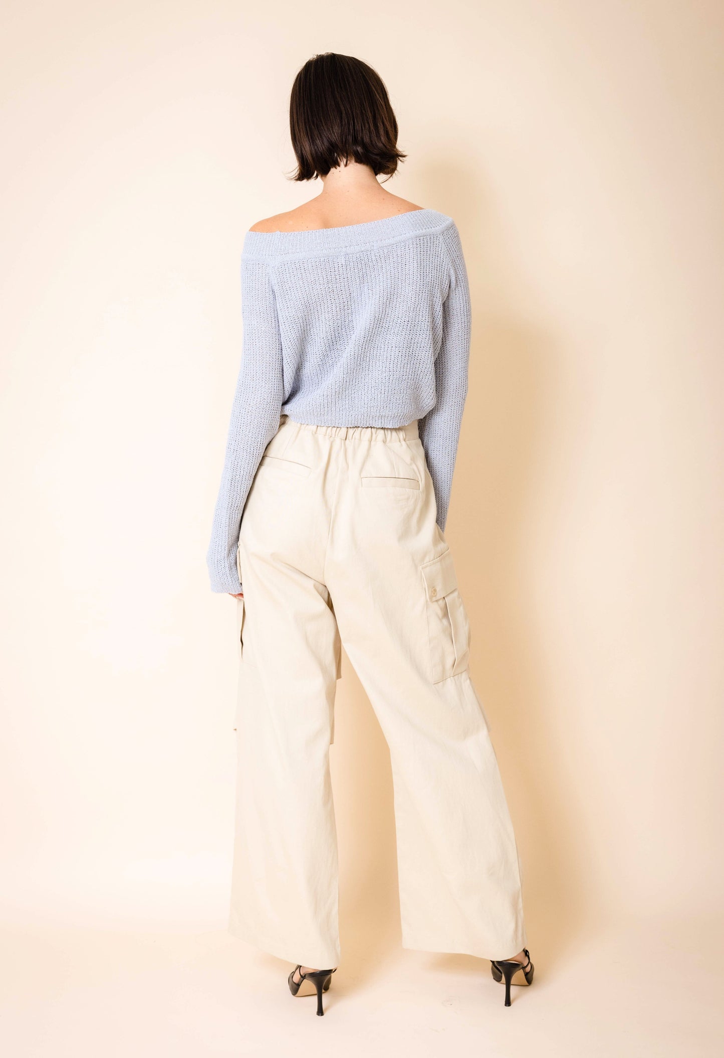 Iris Cropped Sweater in Cool Grey