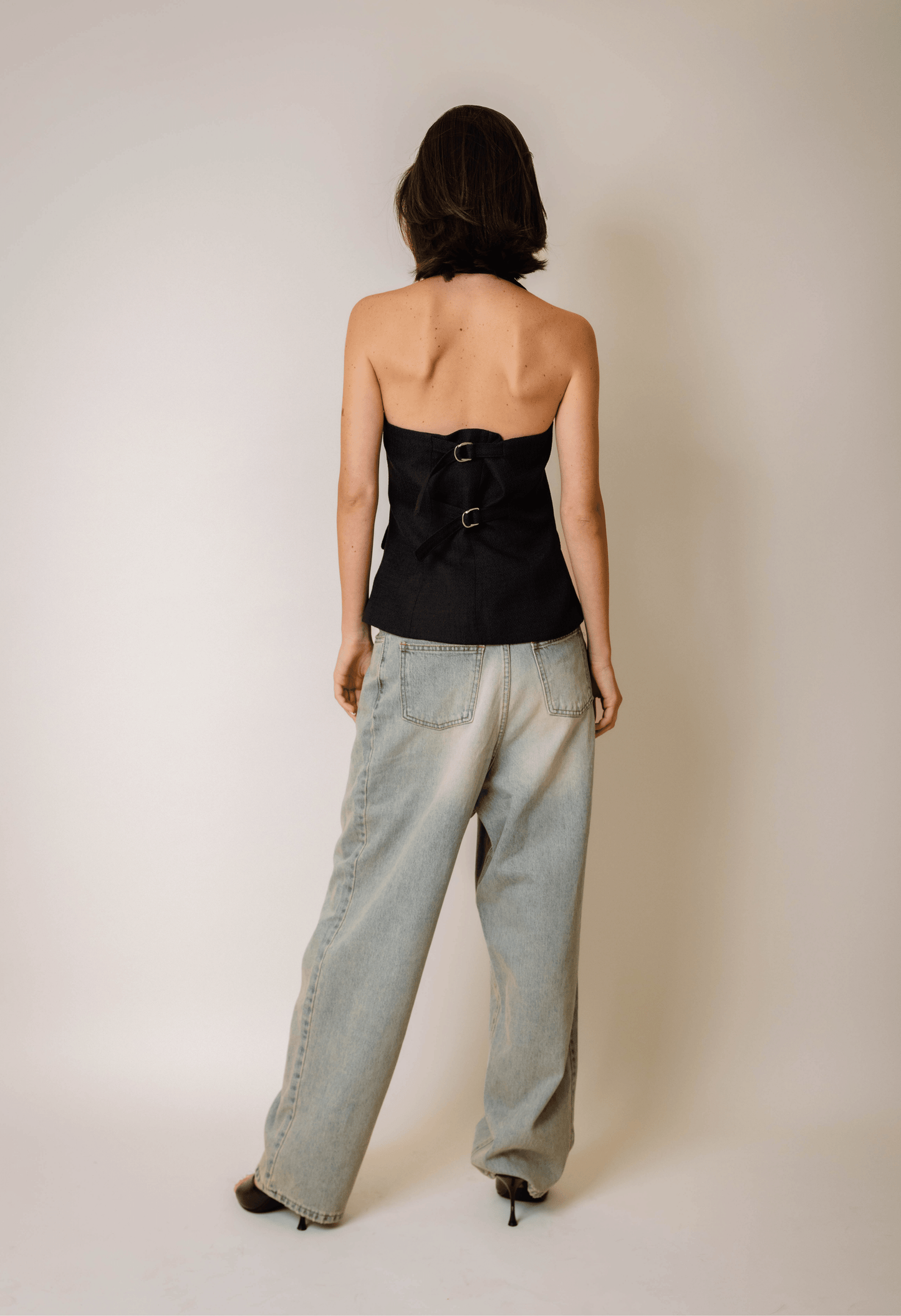 Tweed Vest In Charcoal