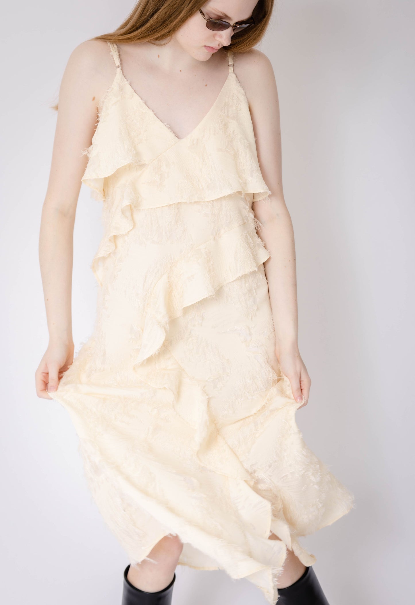 Elvina Dress in Pale Yellow