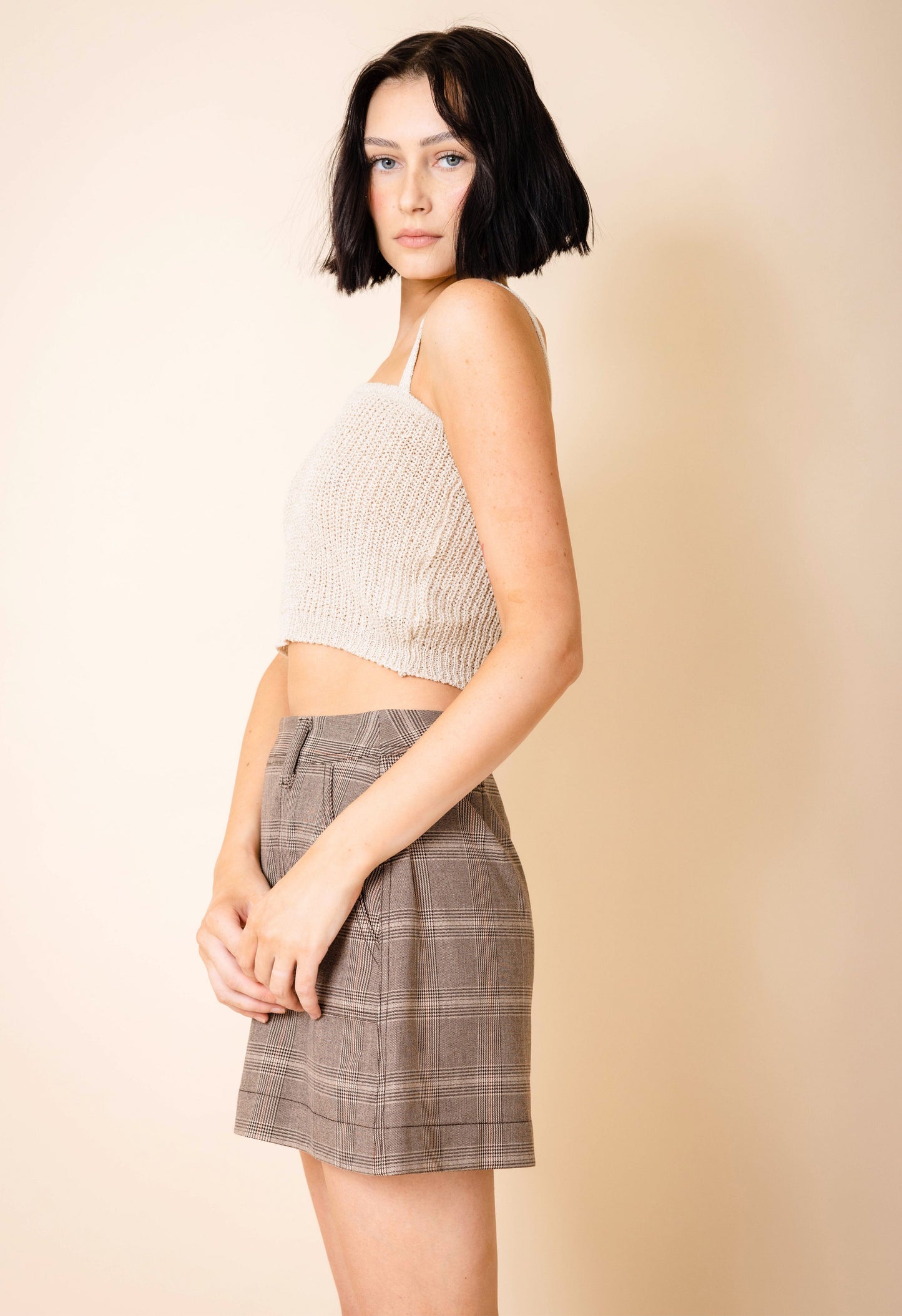 Sunset Mini Skirt in Plaid