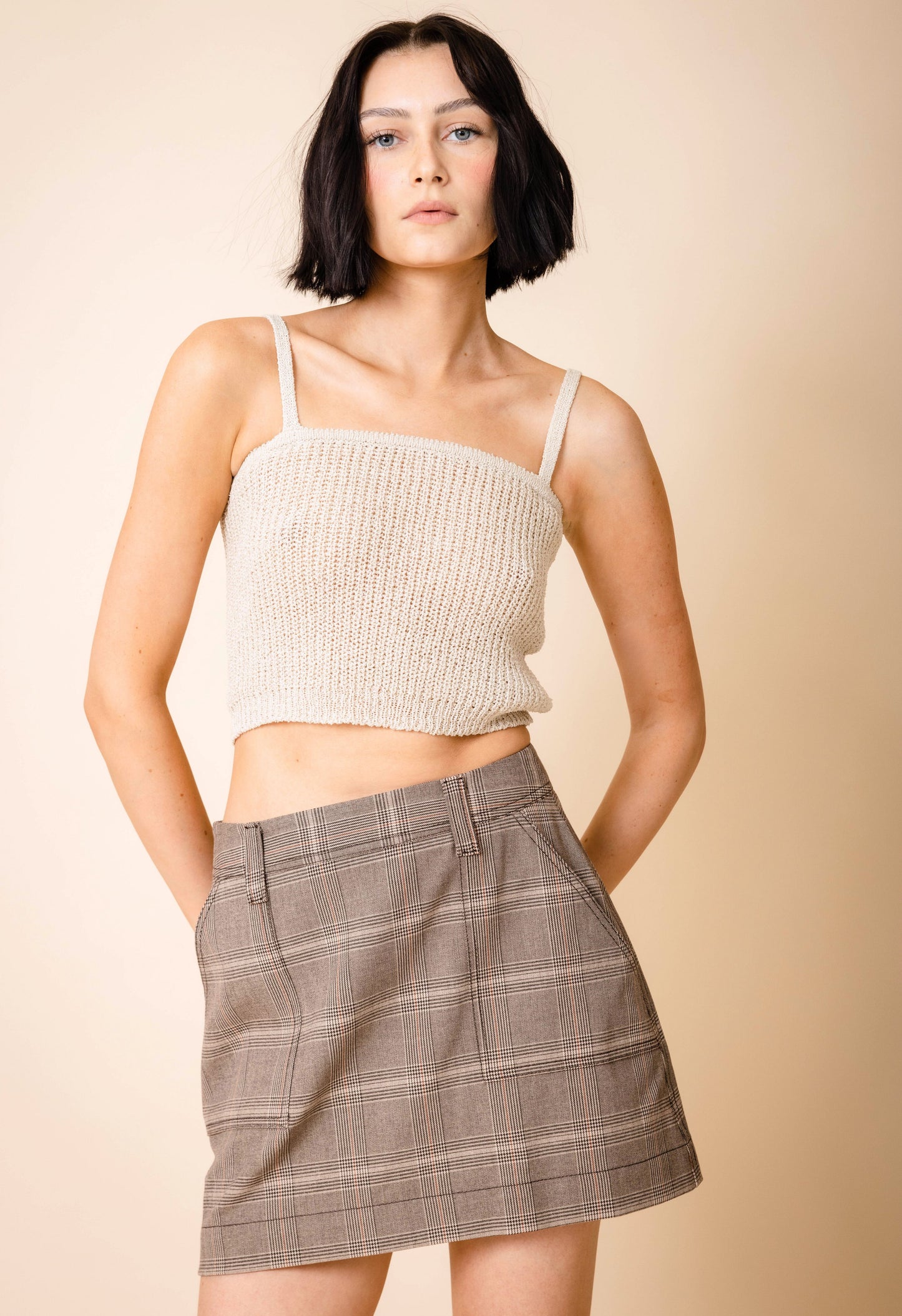 Sunset Mini Skirt in Plaid