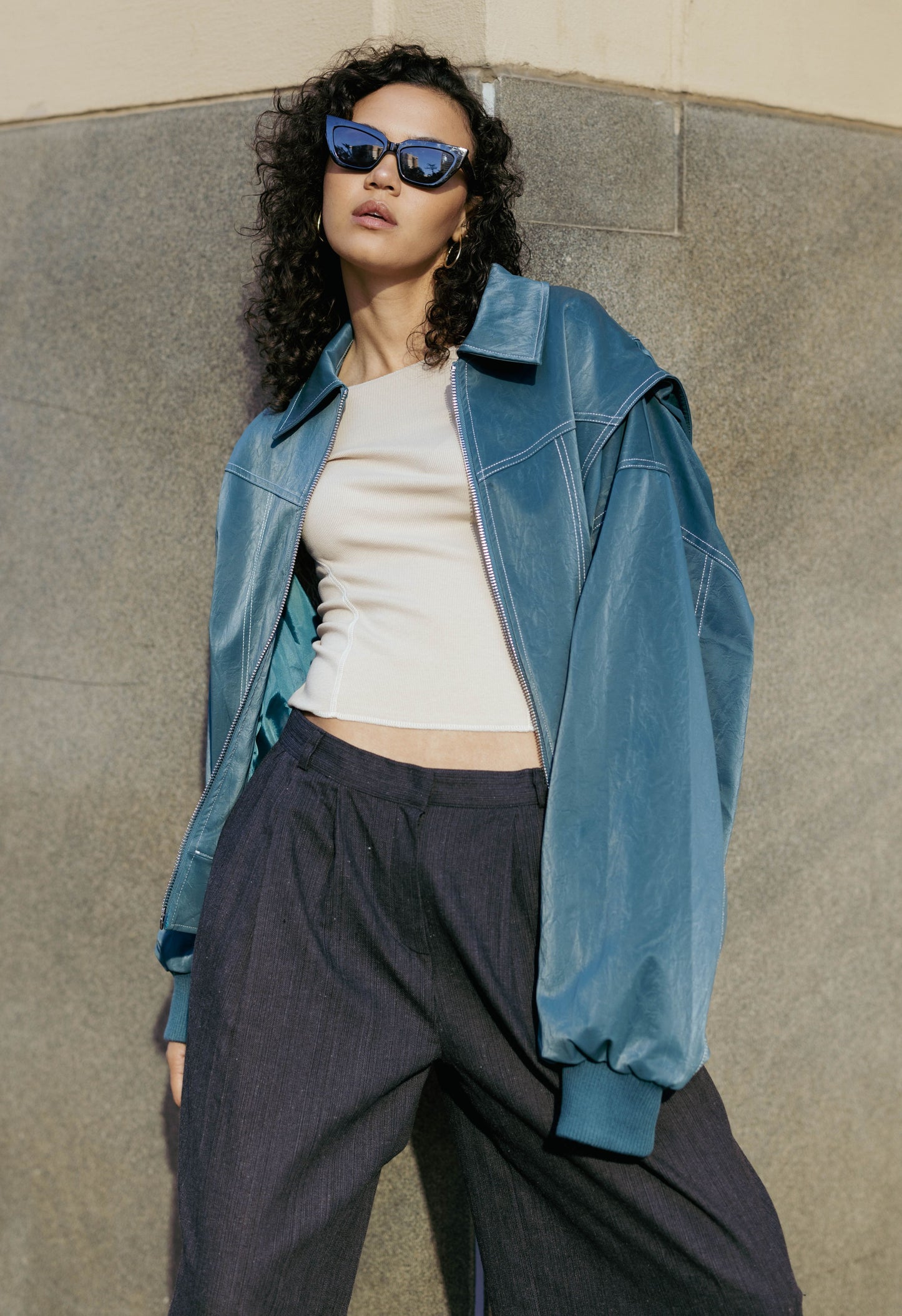 Blue Stone Bomber Jacket