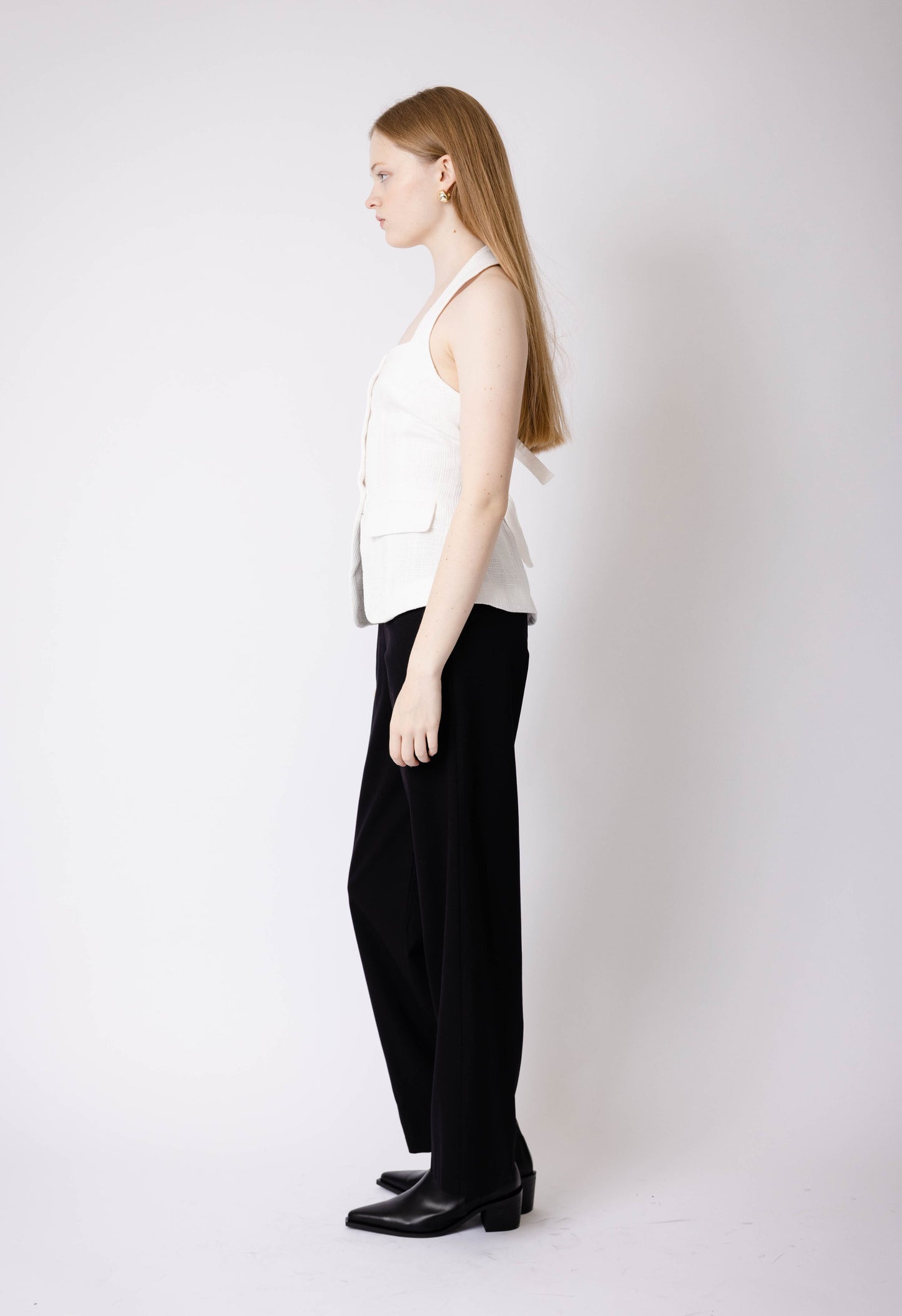 Tweed Vest In White