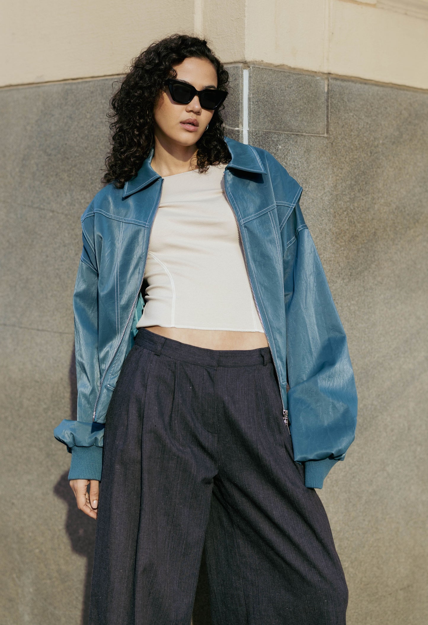 Blue Stone Bomber Jacket