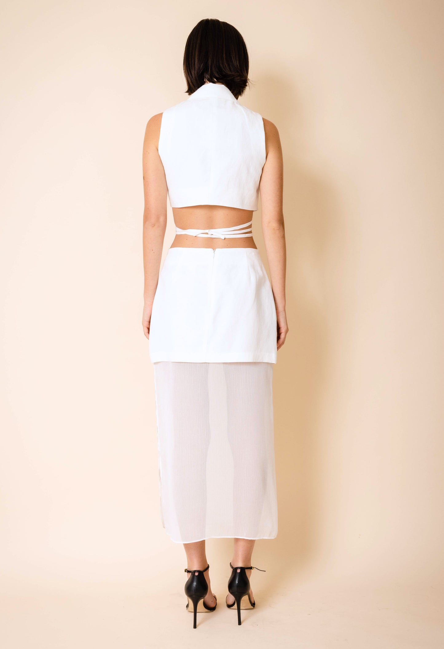 Arlo Sheer Skirt in White