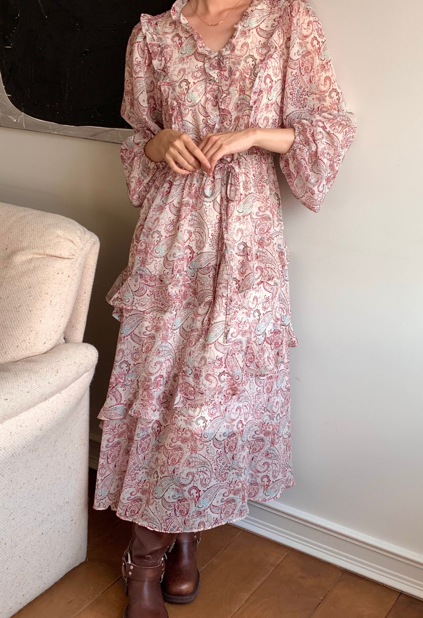 Paisley Ruffle Dress