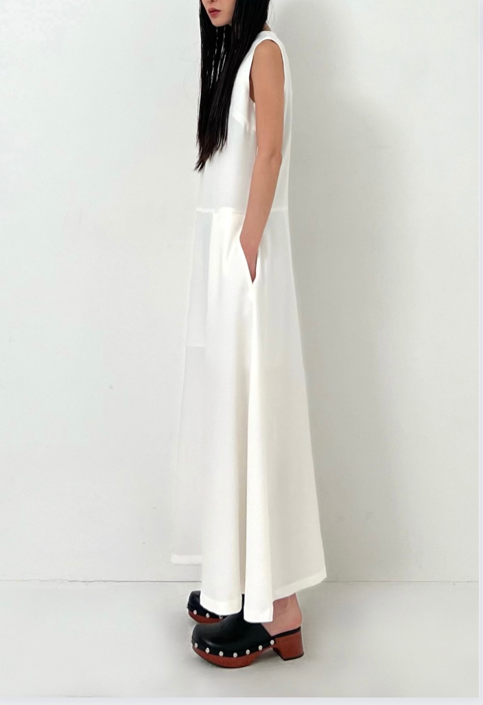 Classic Midi Dress in White