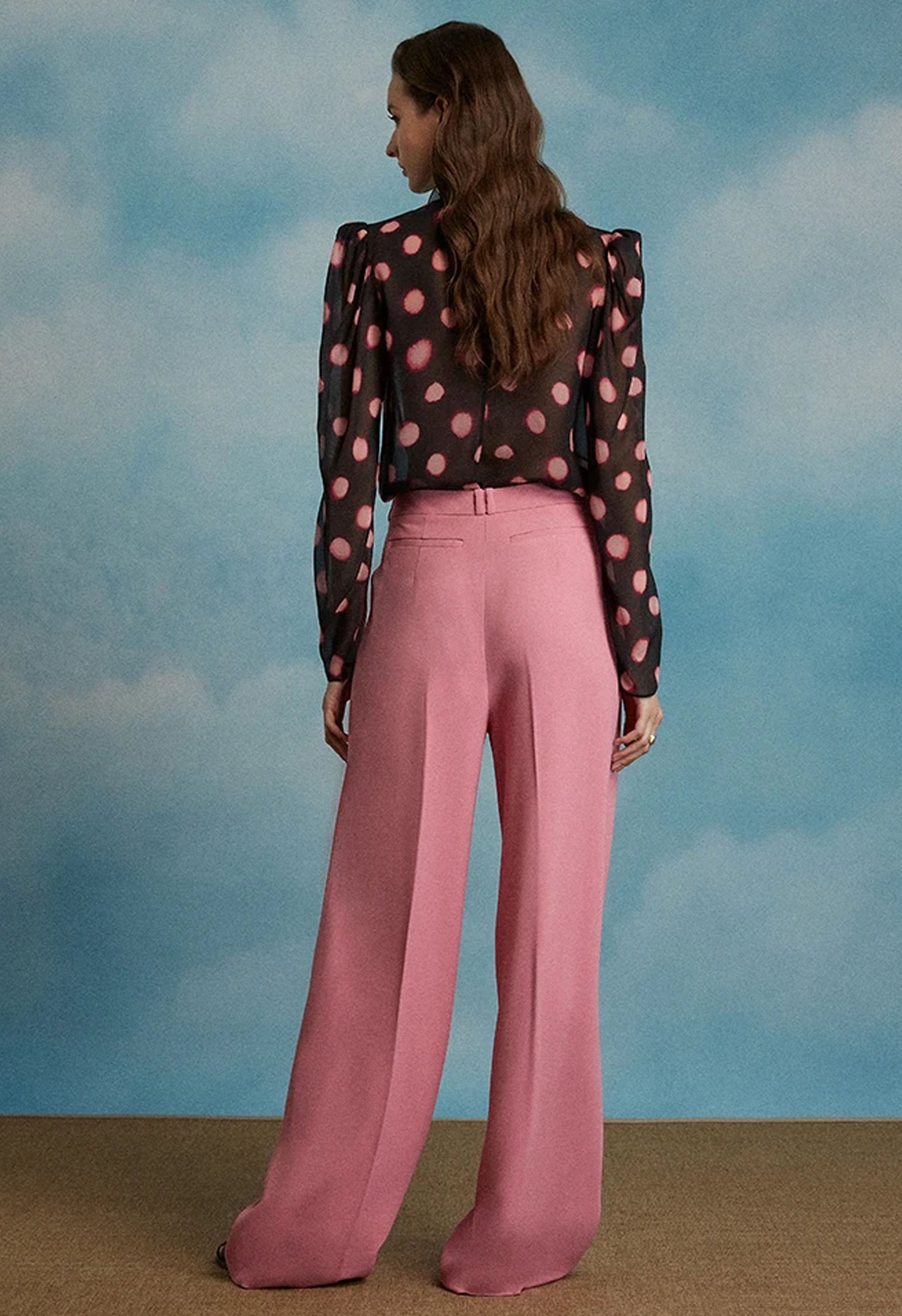 Mel B Top In Blush Large Polka Print