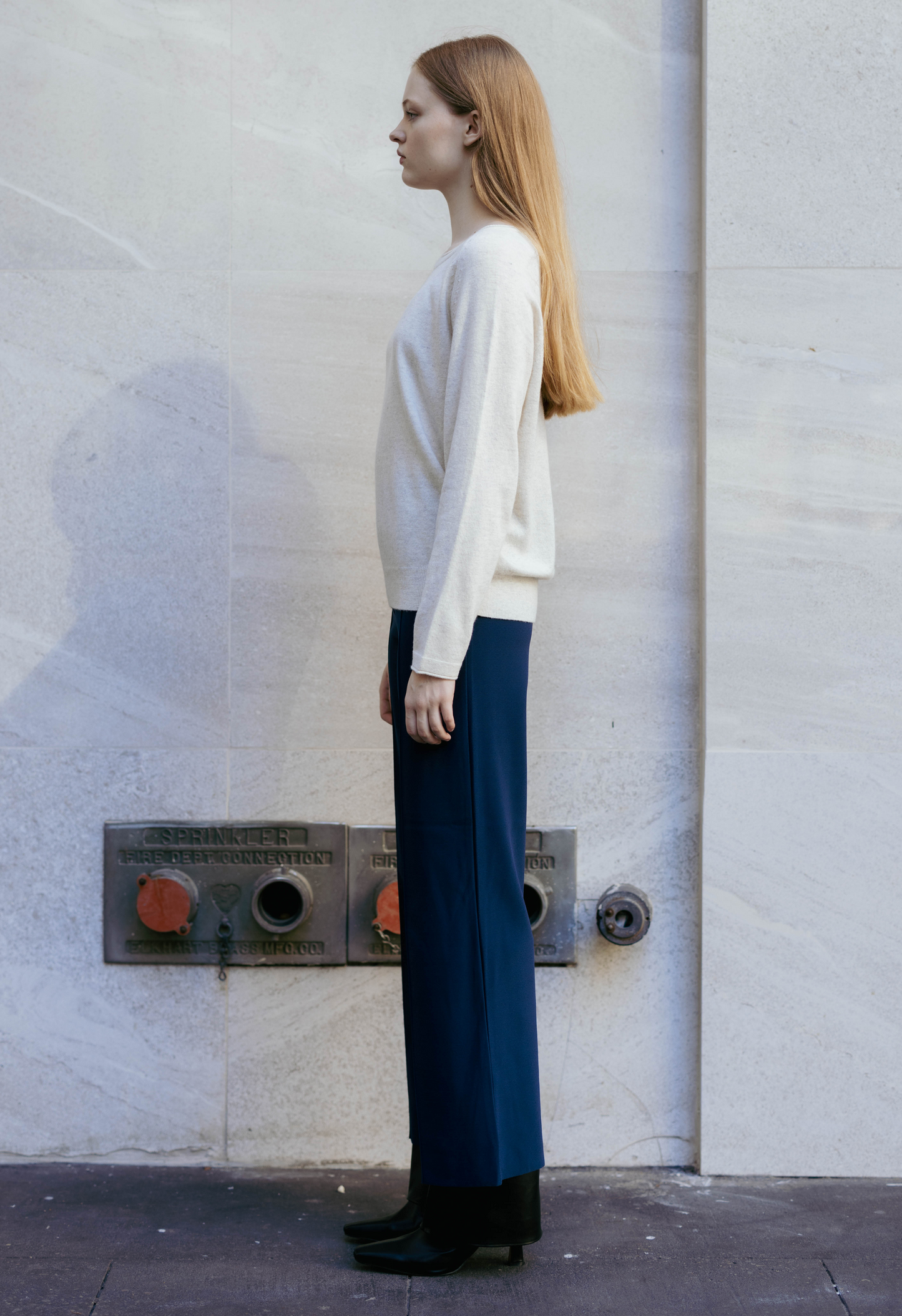 Remi Pleated Trousers in Navy