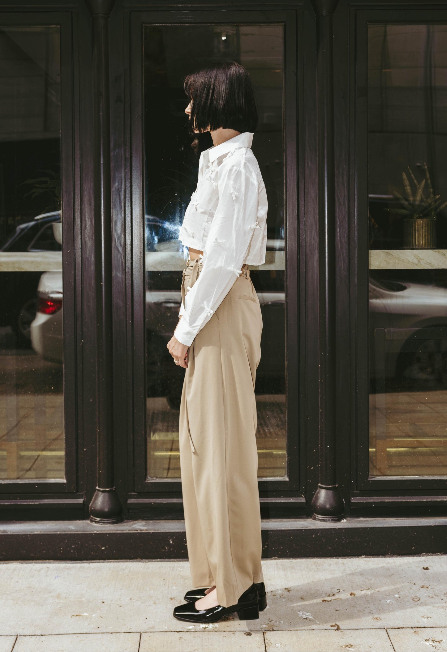 Volta Pleated Trouser In Taupe