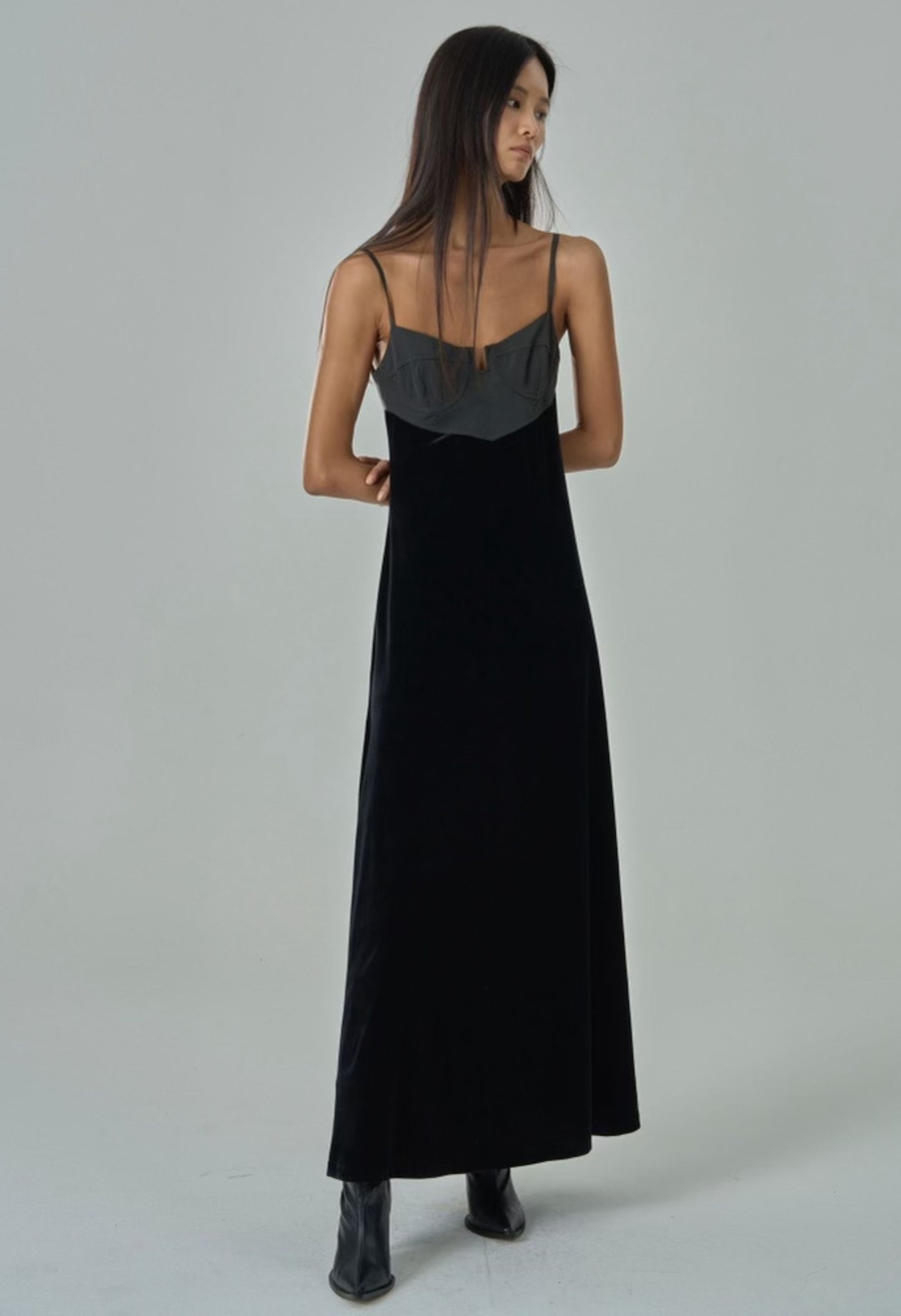 Avant Two-Toned Dress In Onyx