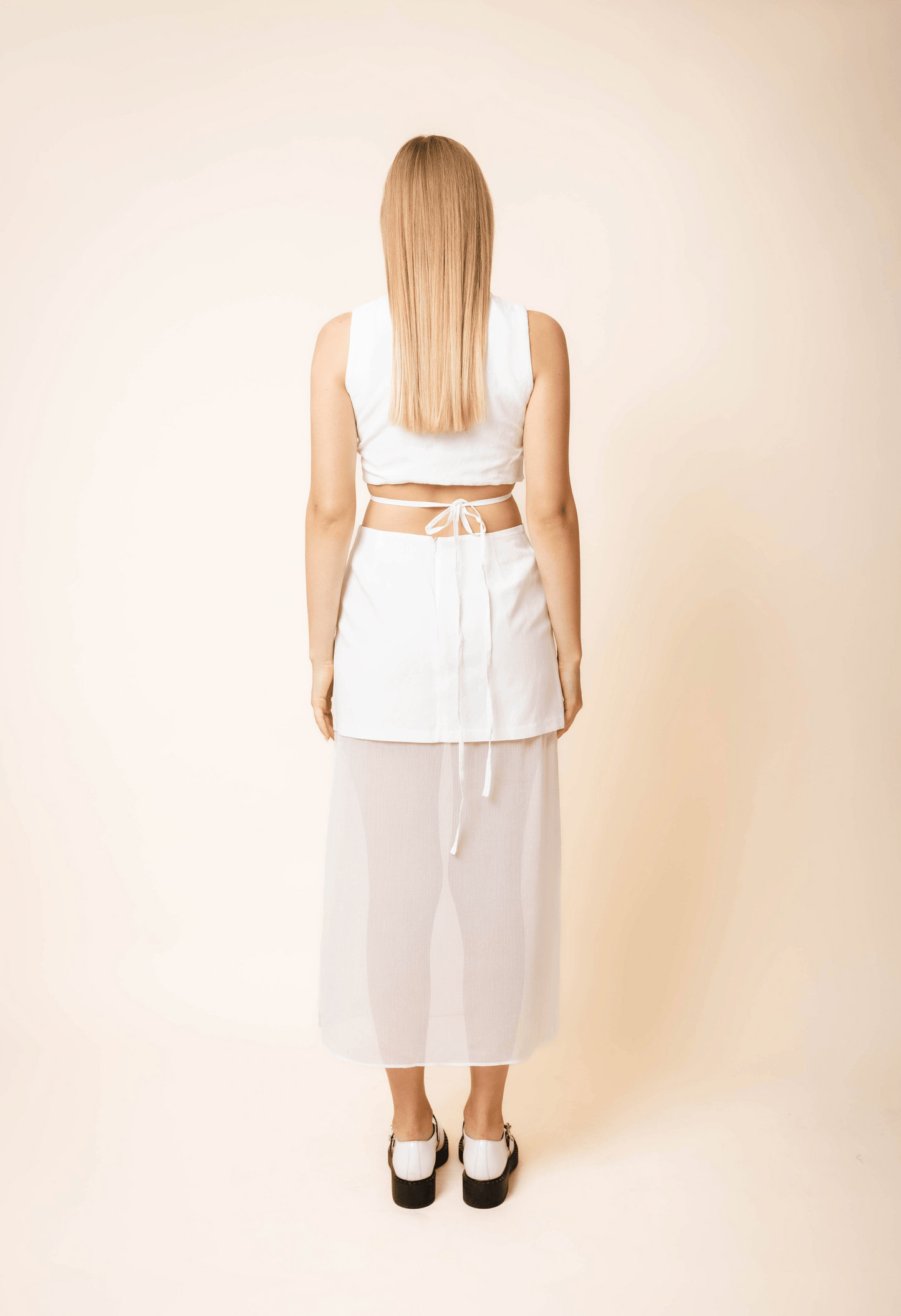Arlo Sheer Skirt in White
