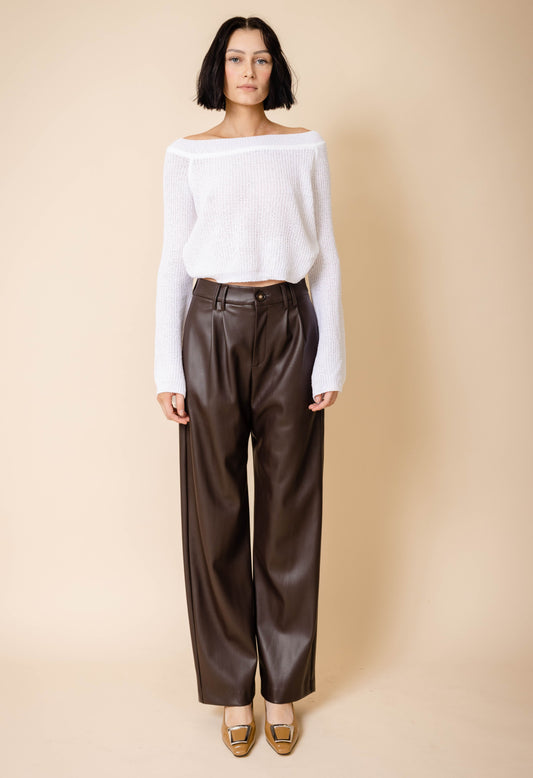Iris Cropped Sweater in White