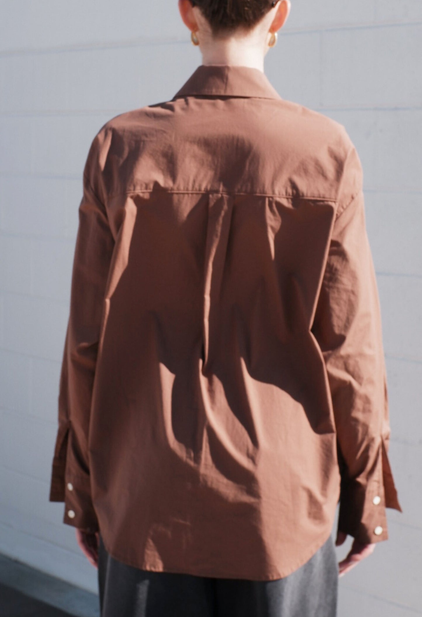 Front Tie Button Up In Rust