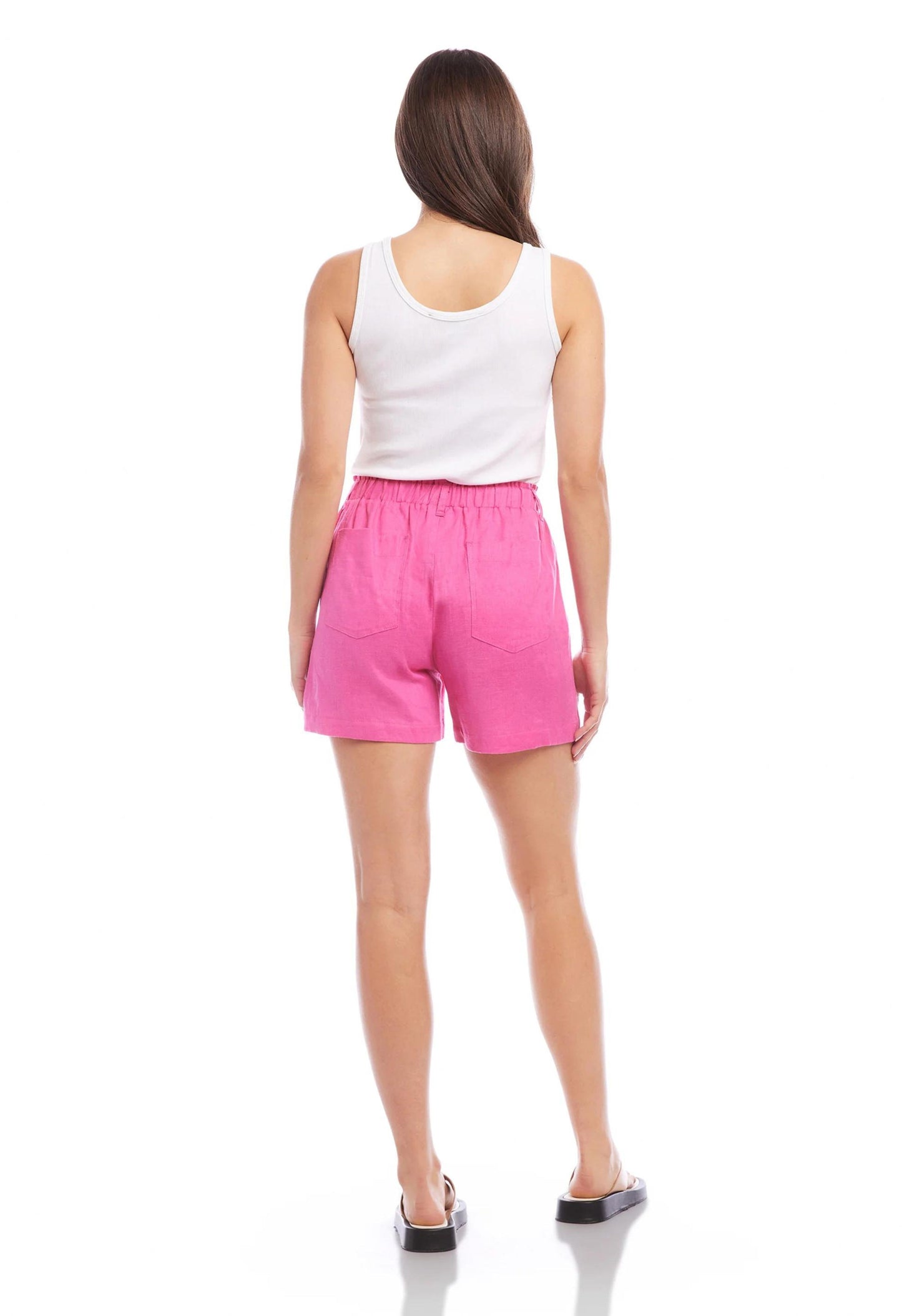 Linen Shorts in Pink