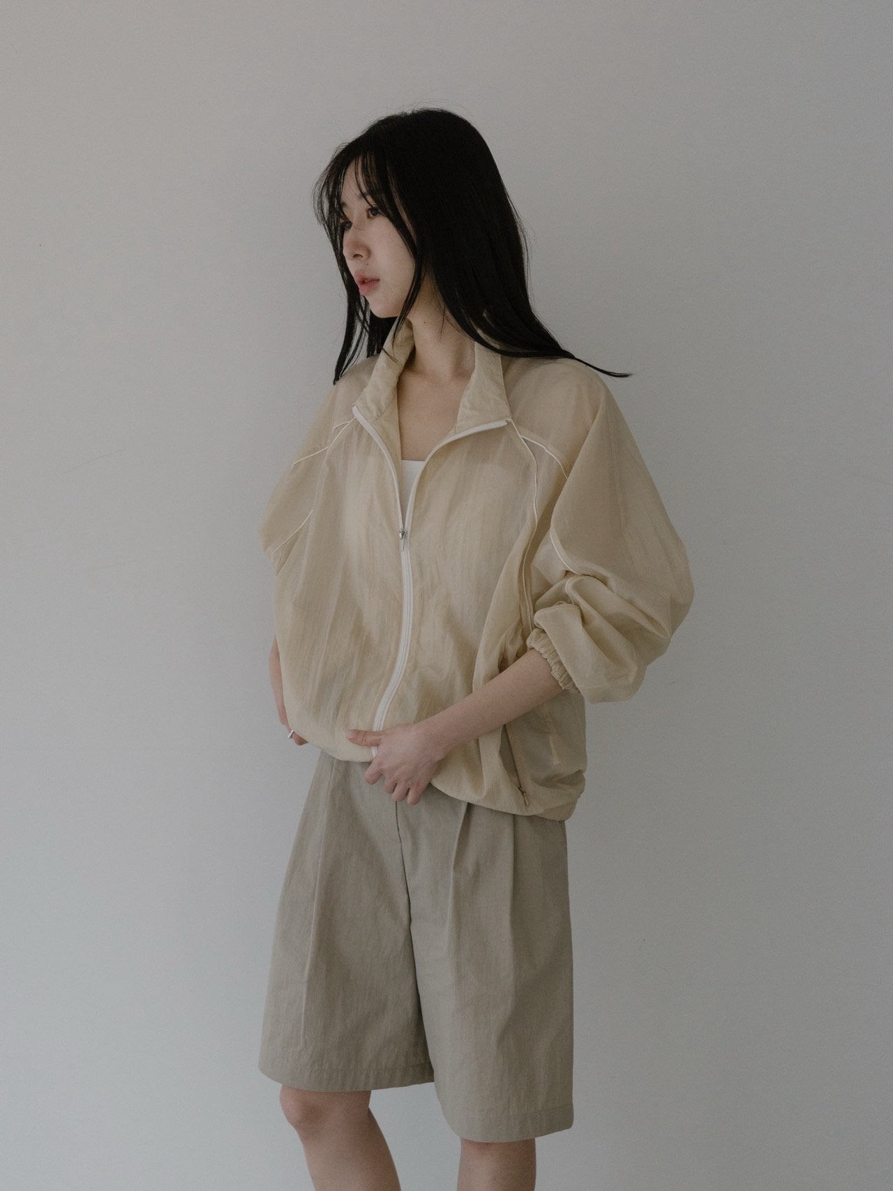 アウターその他 KIRSH Kirsch shirring jacket beige KCQWCJK540M チェリーリバーシブルアウトドアジャケット【チャコール】